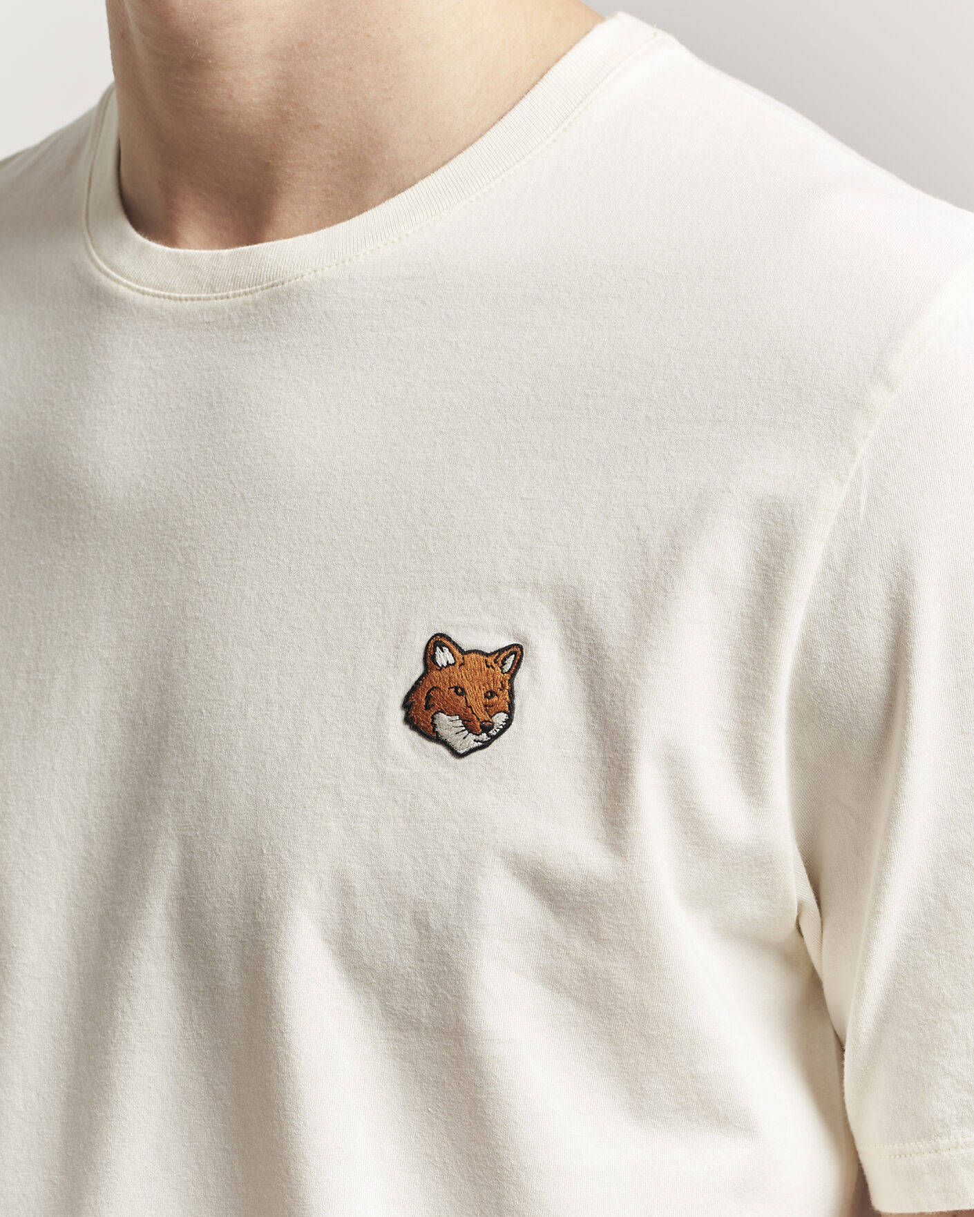 Mies | T-paidat | Maison Kitsuné | Fox Head T-Shirt Noble Beige