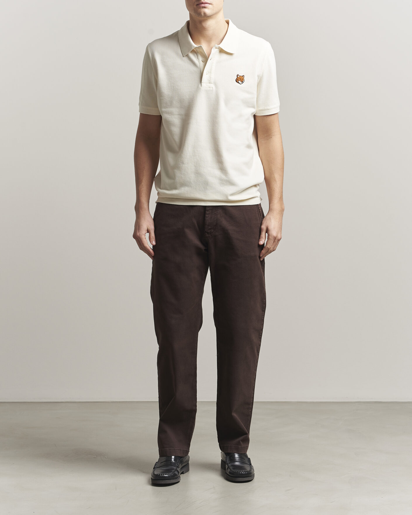 Mies | Pikeet | Maison Kitsuné | Fox Head Polo Noble Beige