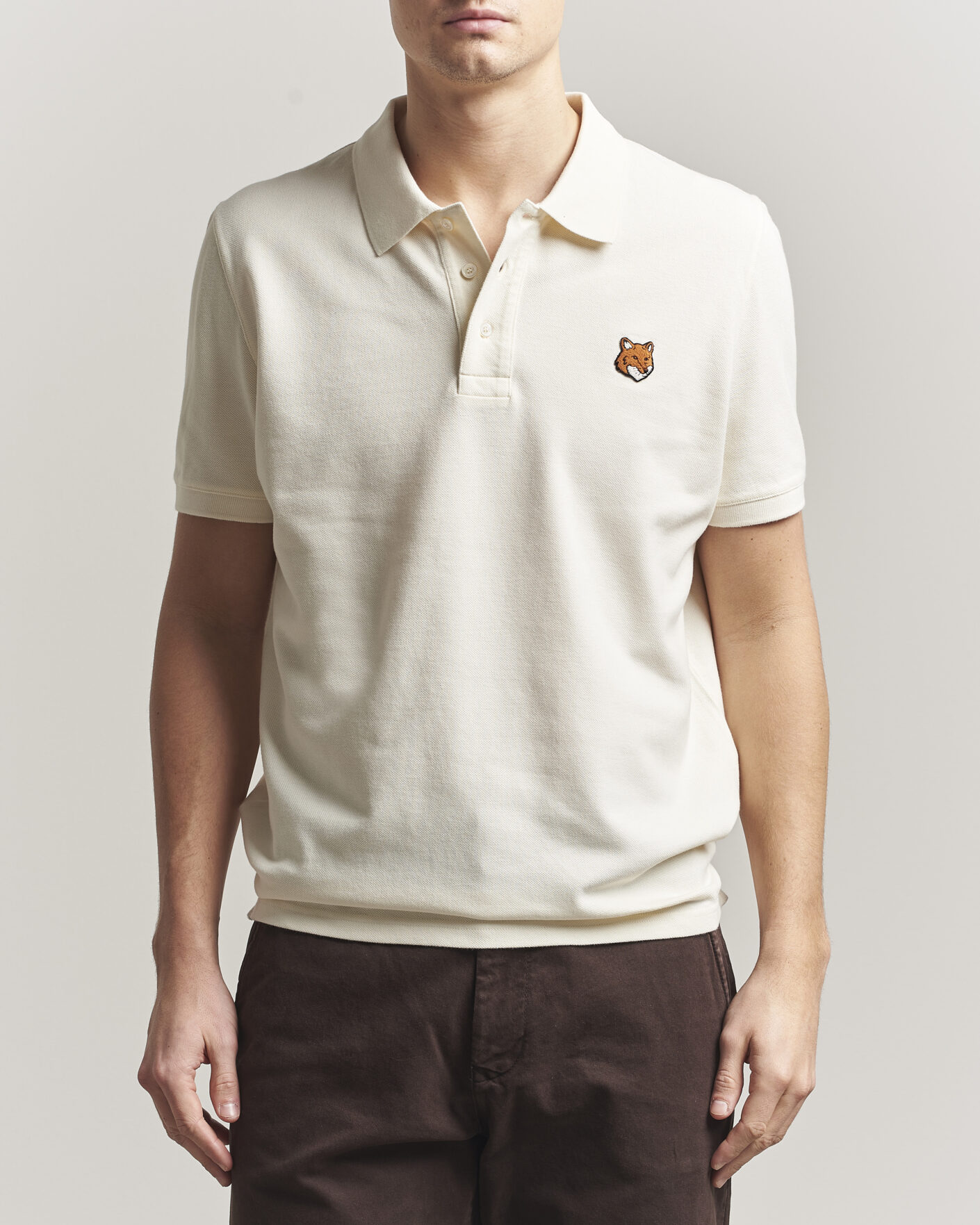 Mies | Pikeet | Maison Kitsuné | Fox Head Polo Noble Beige