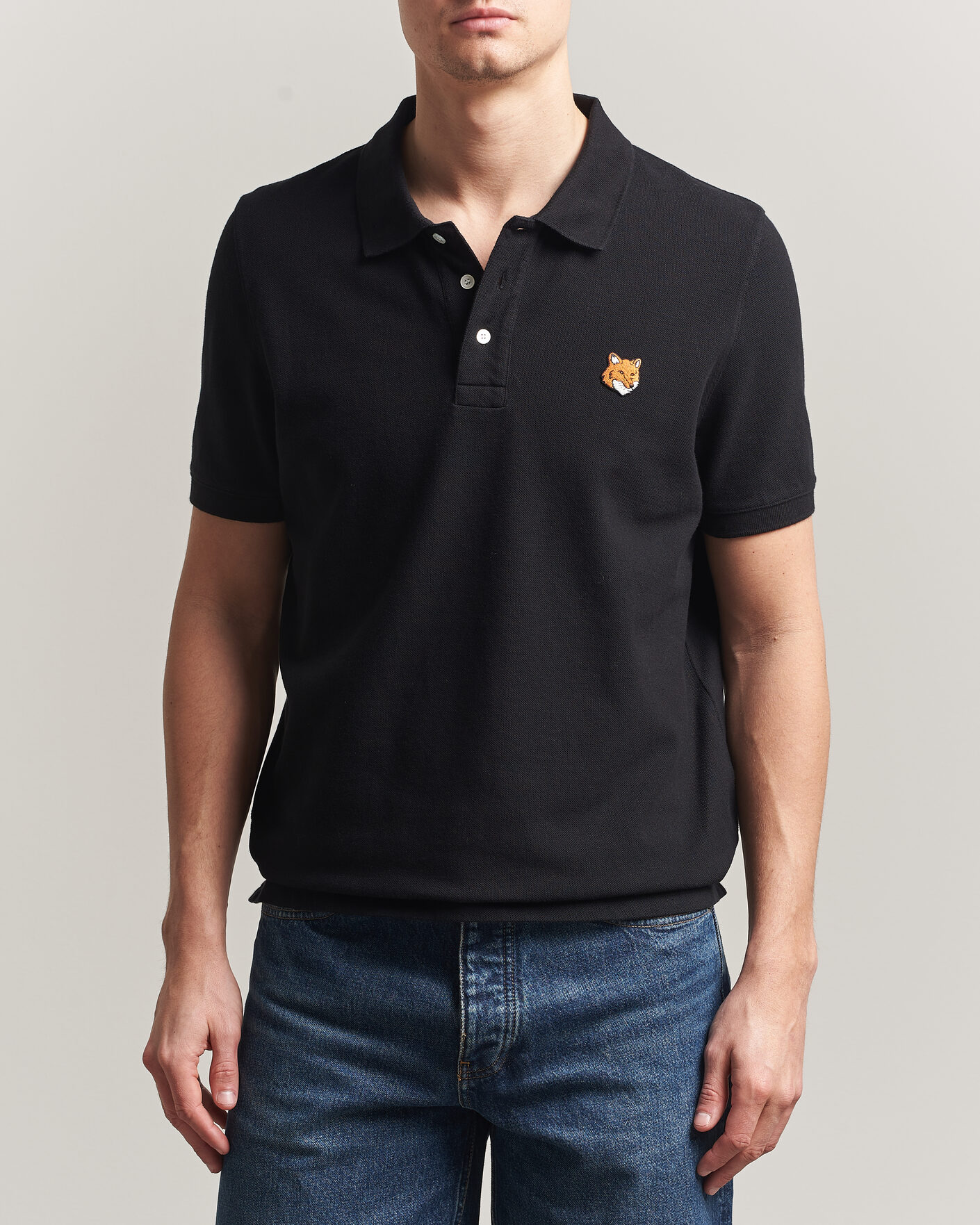 Mies | Pikeet | Maison Kitsuné | Fox Head Polo Black