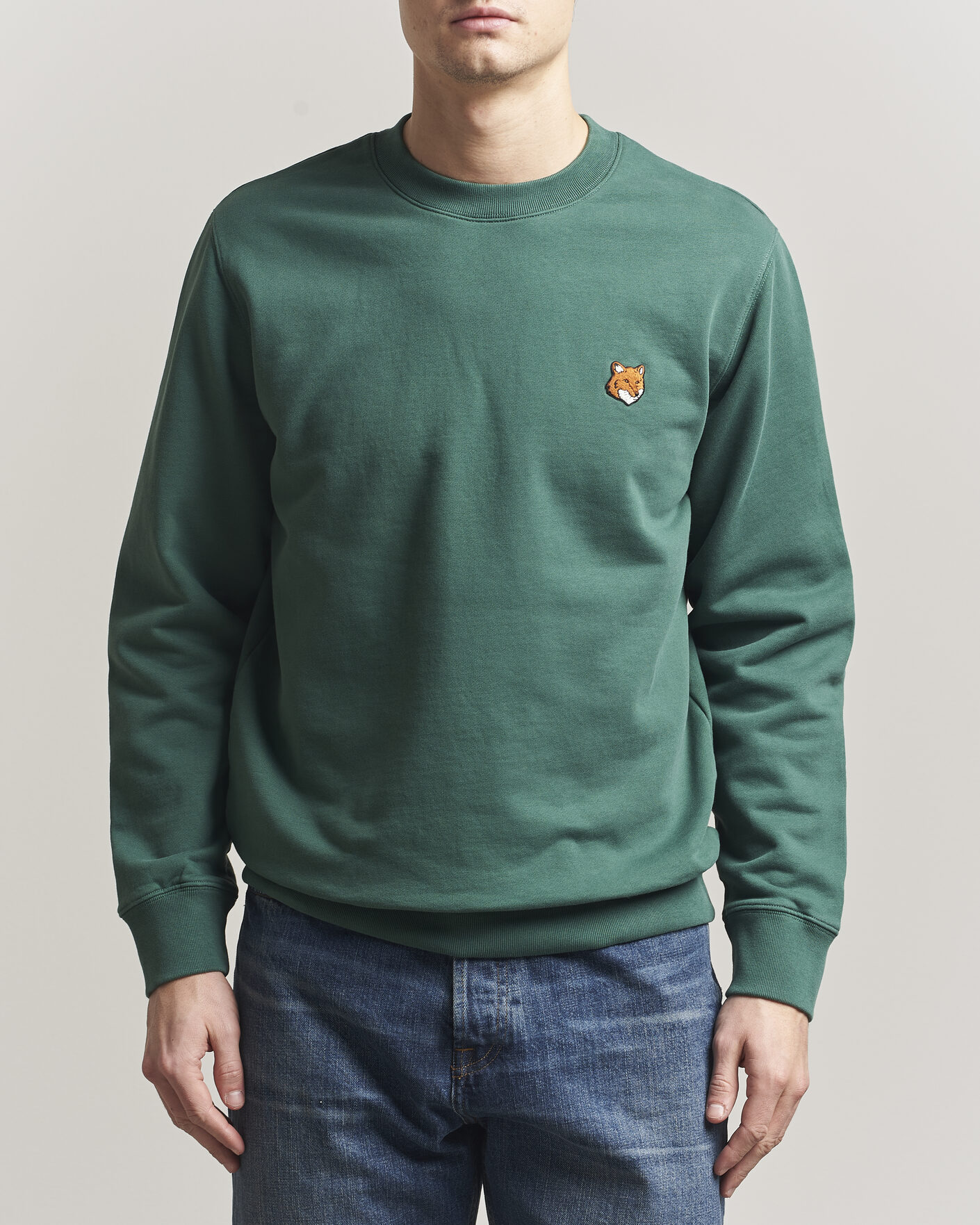 Mies | Puserot | Maison Kitsuné | Fox Head Sweatshirt Bottle Green