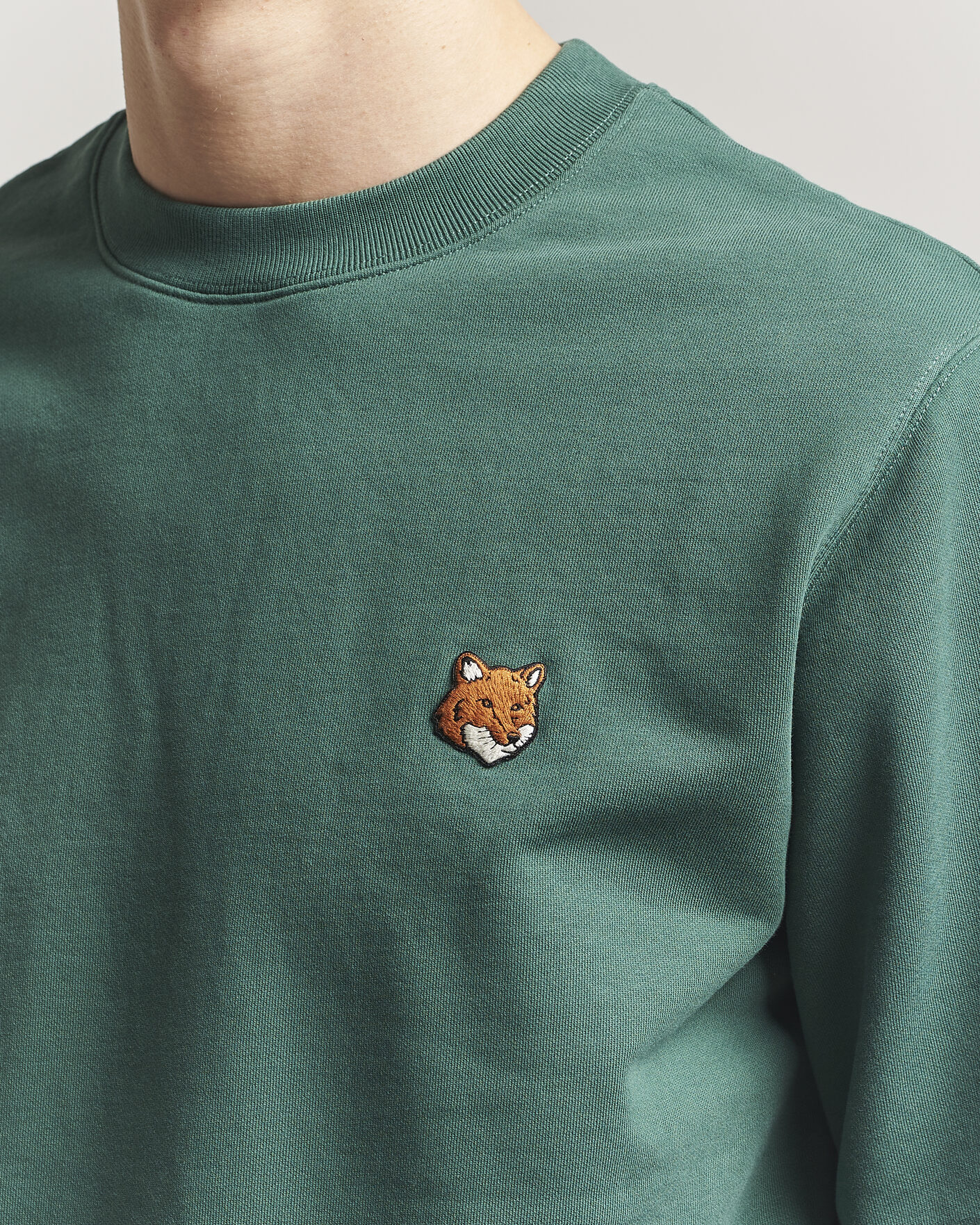 Mies | Puserot | Maison Kitsuné | Fox Head Sweatshirt Bottle Green