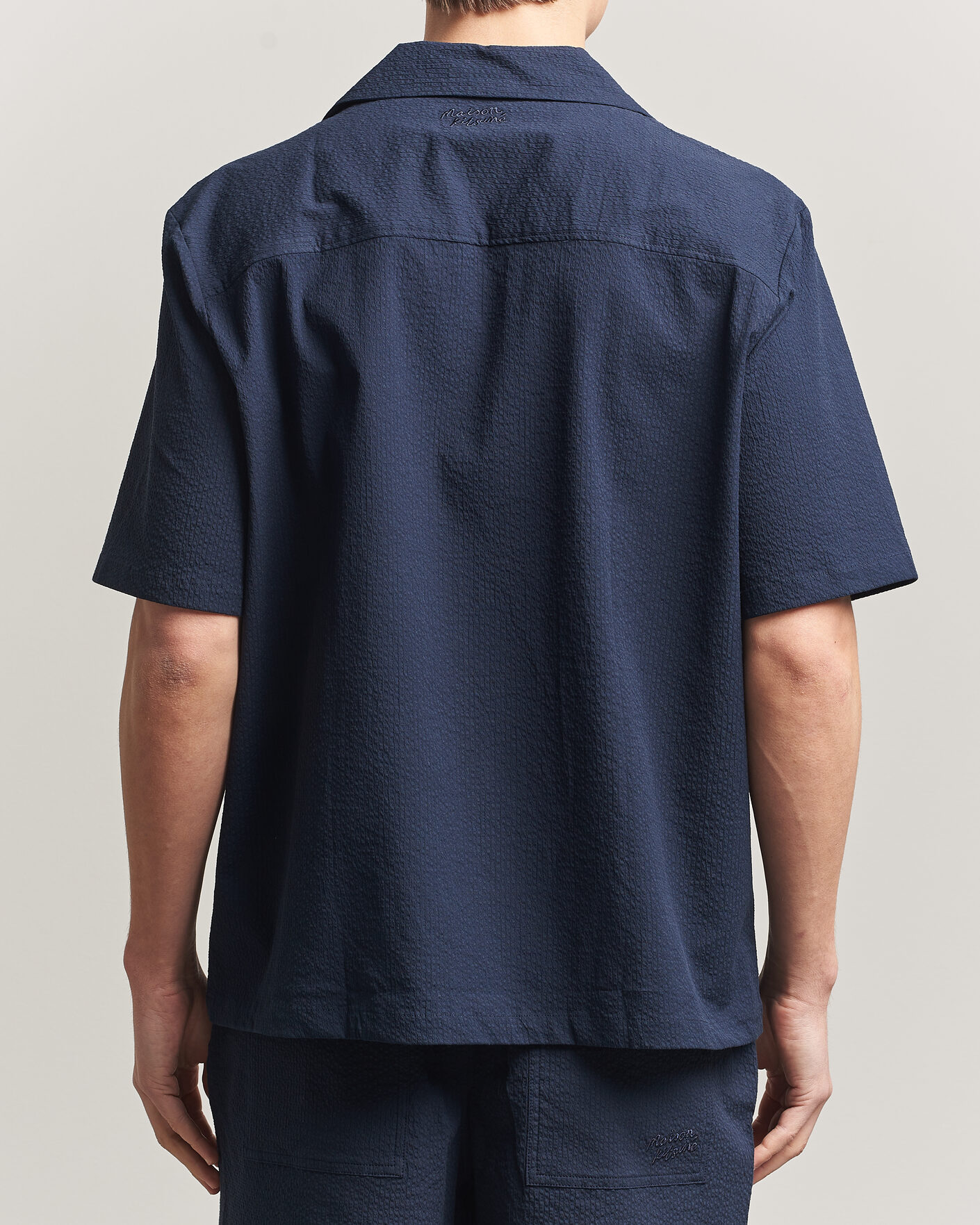 Mies | Kauluspaidat | Maison Kitsuné | Seersucker Resort Shirt Navy