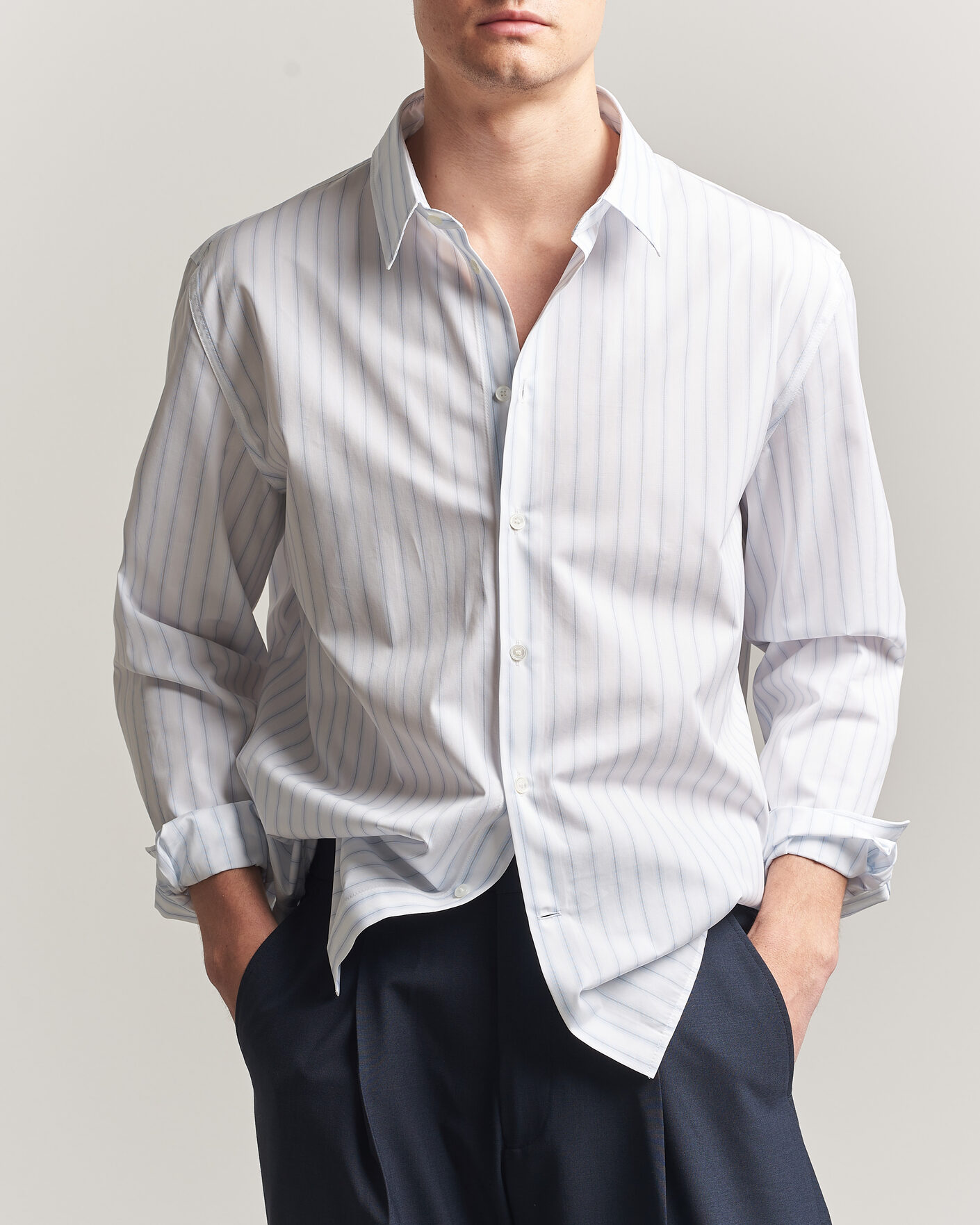 Mies | Kauluspaidat | Maison Kitsuné | Casual Striped Shirt Blue/White