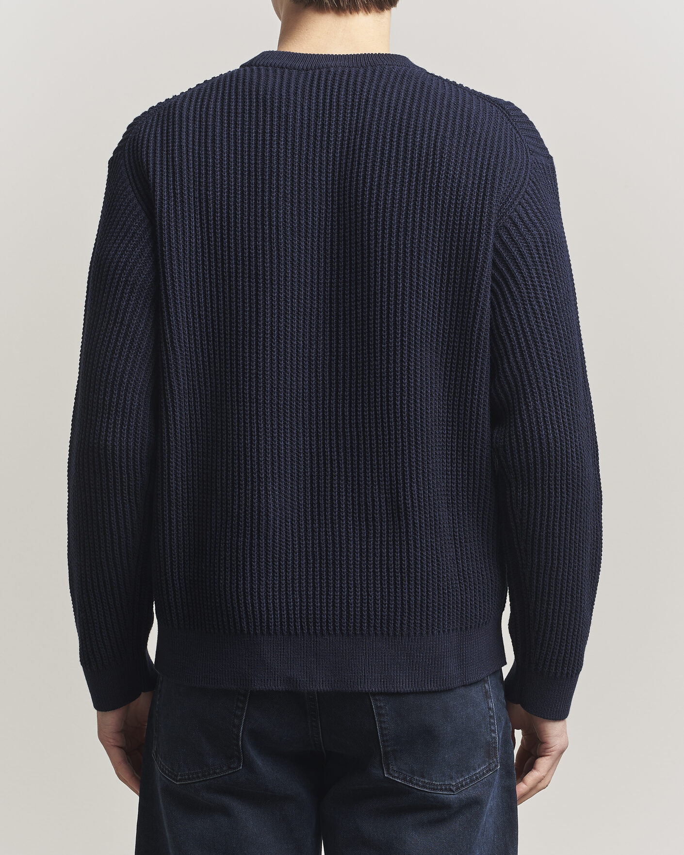 Mies | Puserot | Maison Kitsuné | Tonal Fox Head Rib Knitted Sweater Navy