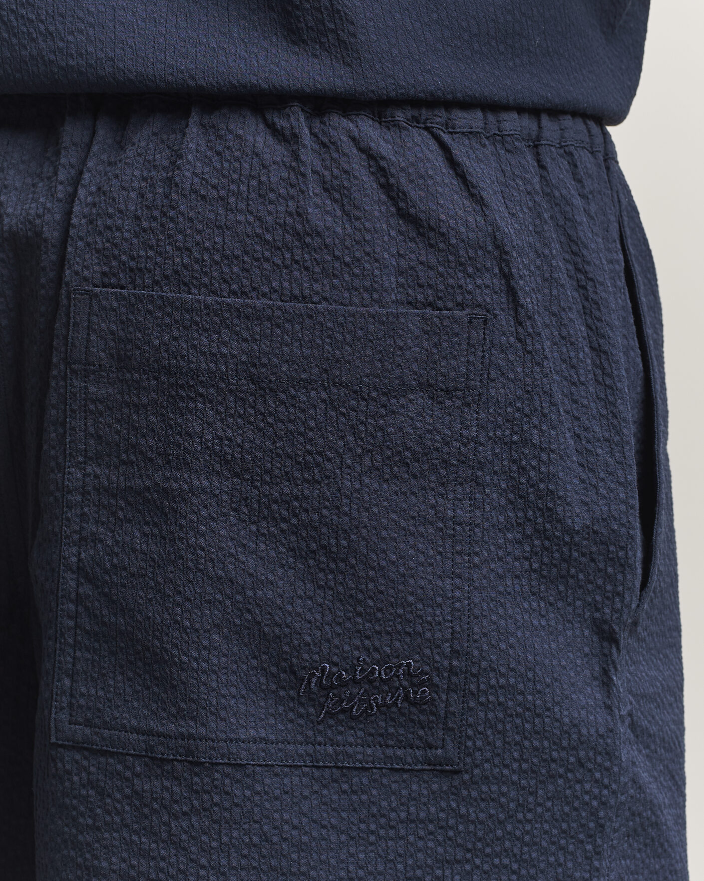Mies | Shortsit | Maison Kitsuné | Seersucker Drawstring Shorts Navy