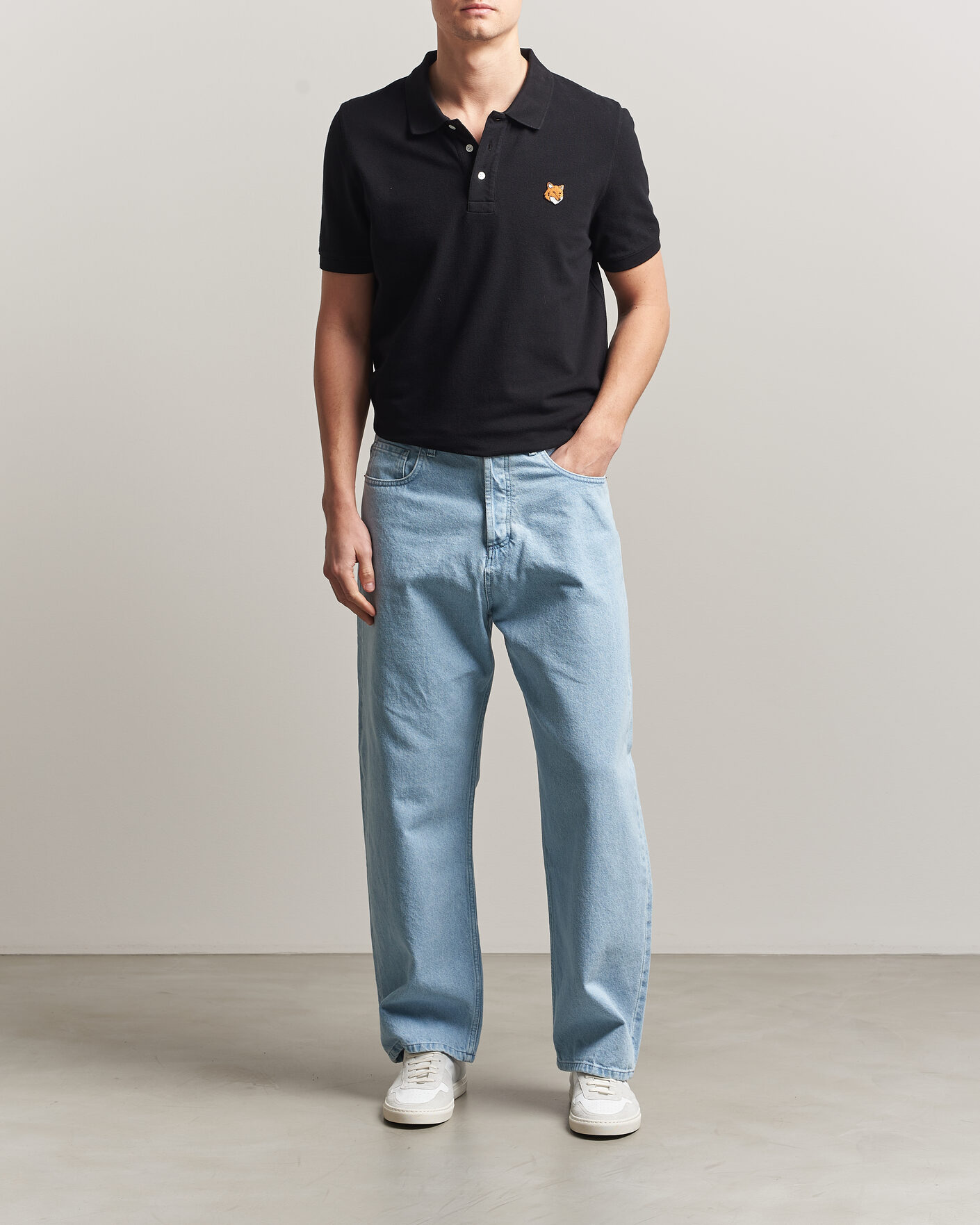 Mies | Housut | Maison Kitsuné | Wide Fit Jeans Light Washed Indigo