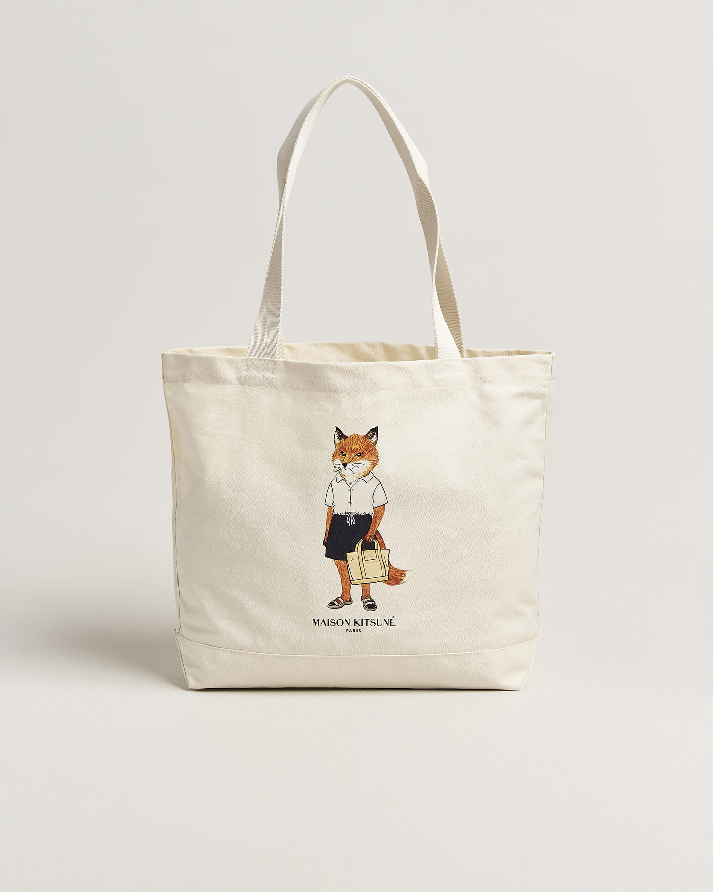 Mies | Laukut | Maison Kitsuné | Dressed Fox Totebag Ecru