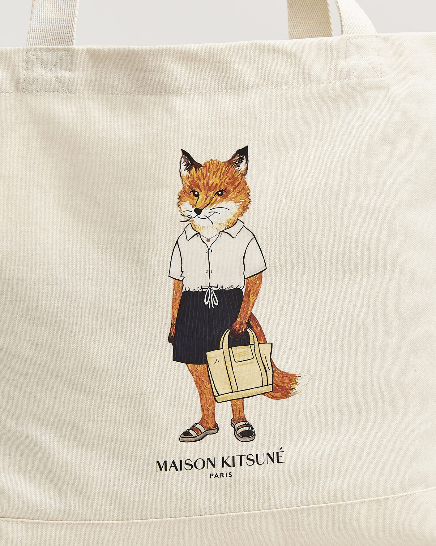Mies | Laukut | Maison Kitsuné | Dressed Fox Totebag Ecru