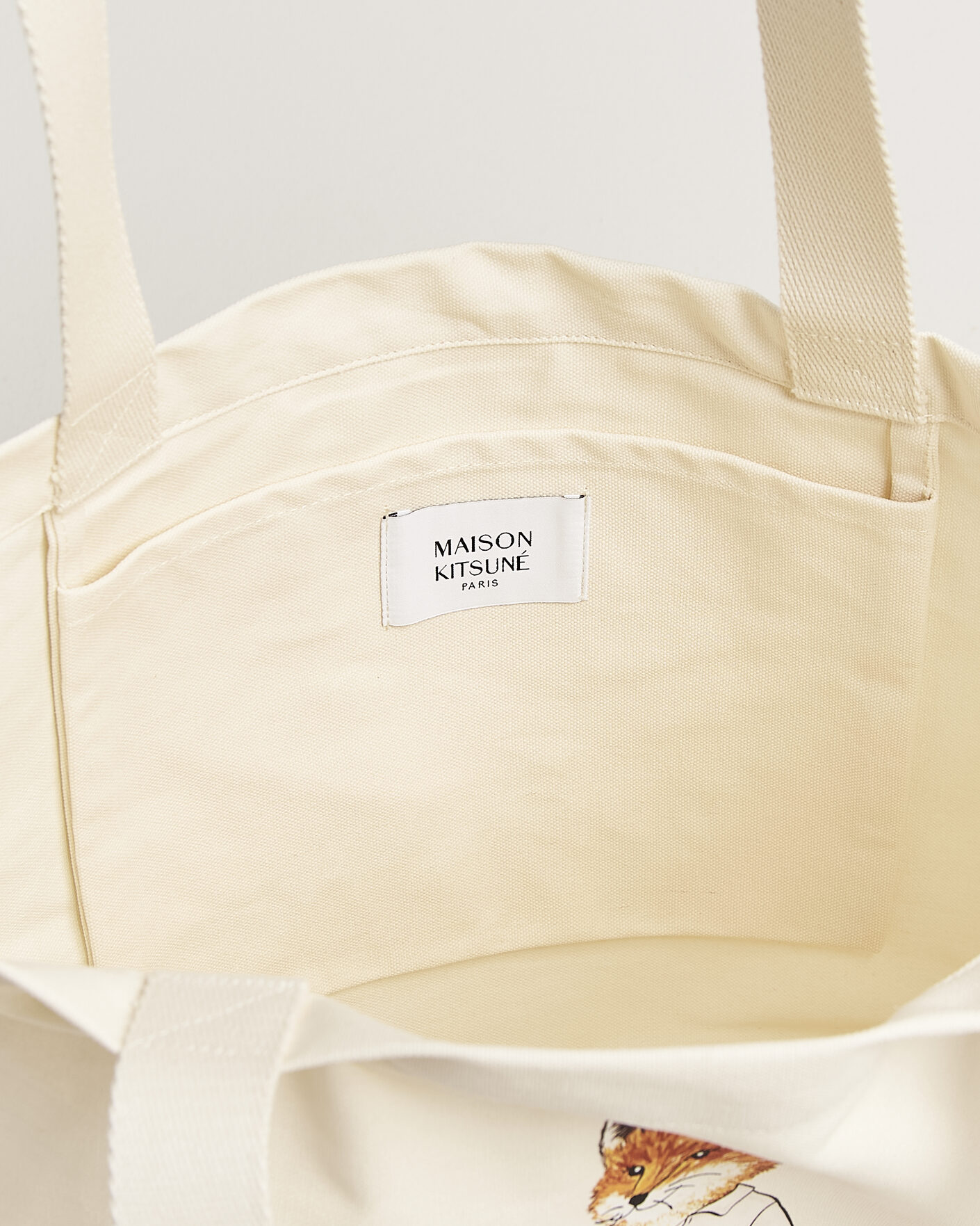 Mies | Laukut | Maison Kitsuné | Dressed Fox Totebag Ecru
