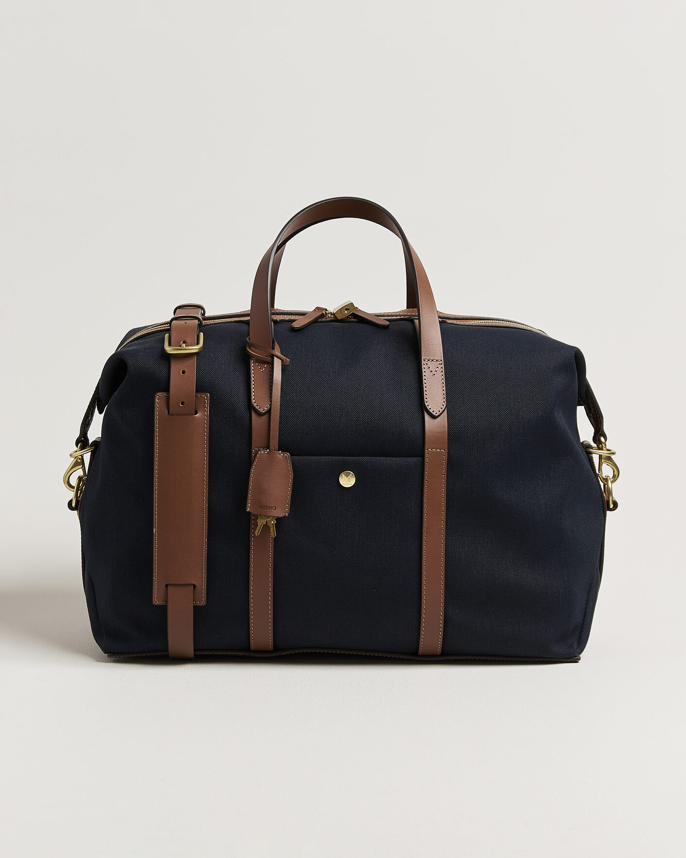 Mies | Laukut | Mismo | M/S Avail 48h Nylon Weekendbag Deep Sea Blue/Cuoio