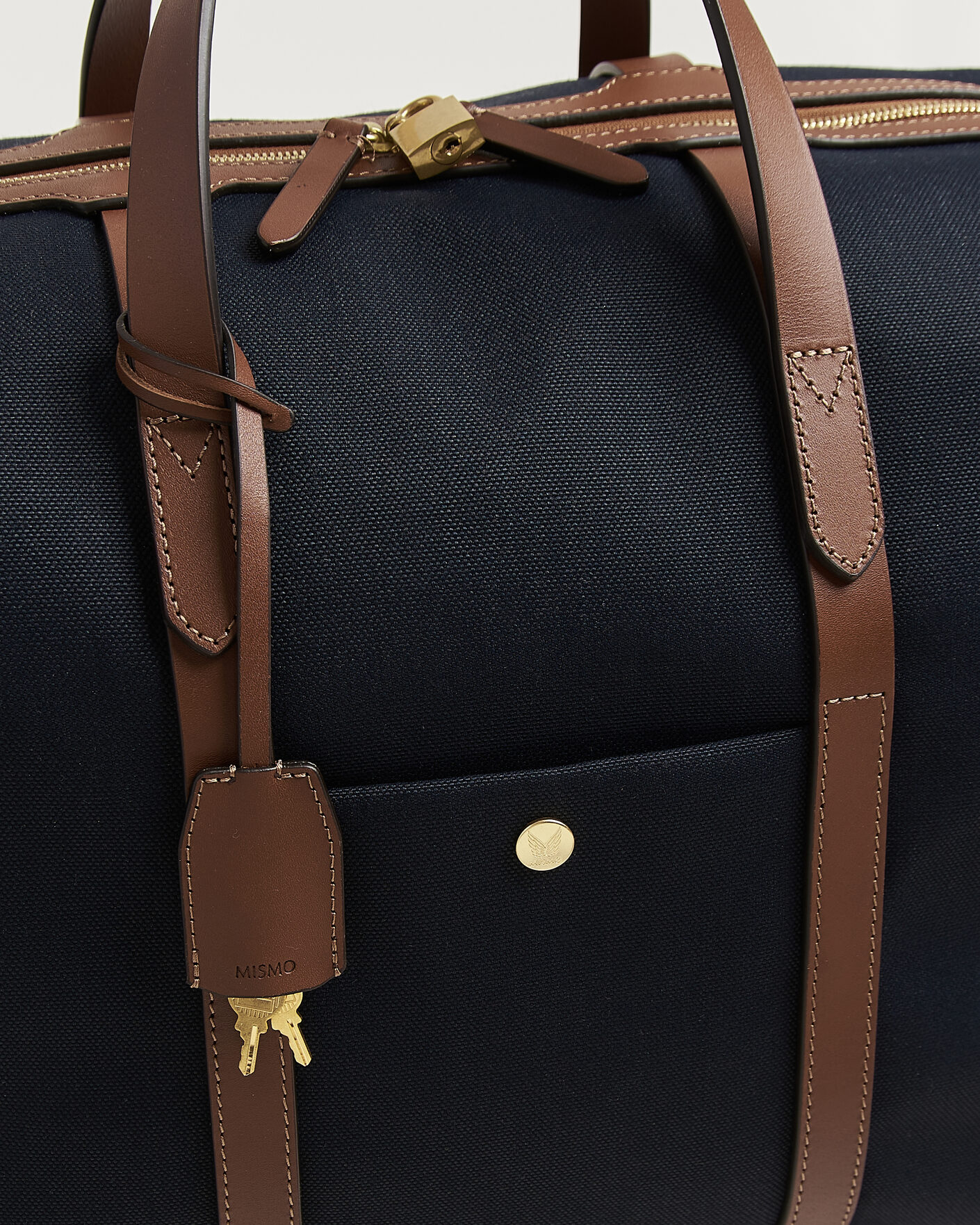 Mies | Laukut | Mismo | M/S Avail 48h Nylon Weekendbag Deep Sea Blue/Cuoio