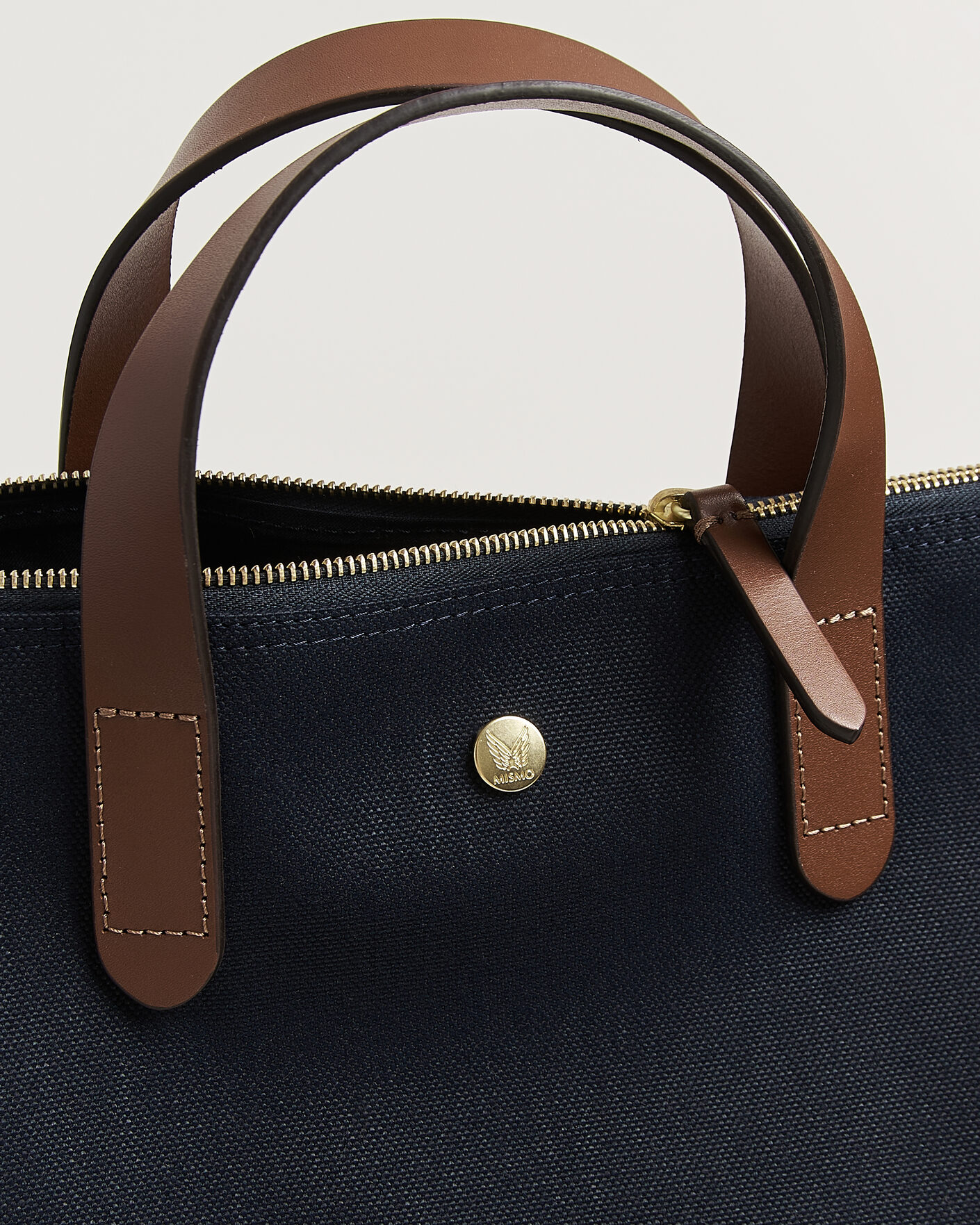 Mies | Laukut | Mismo | M/S Canvas Shopper Deep Sea Blue/Cuoio