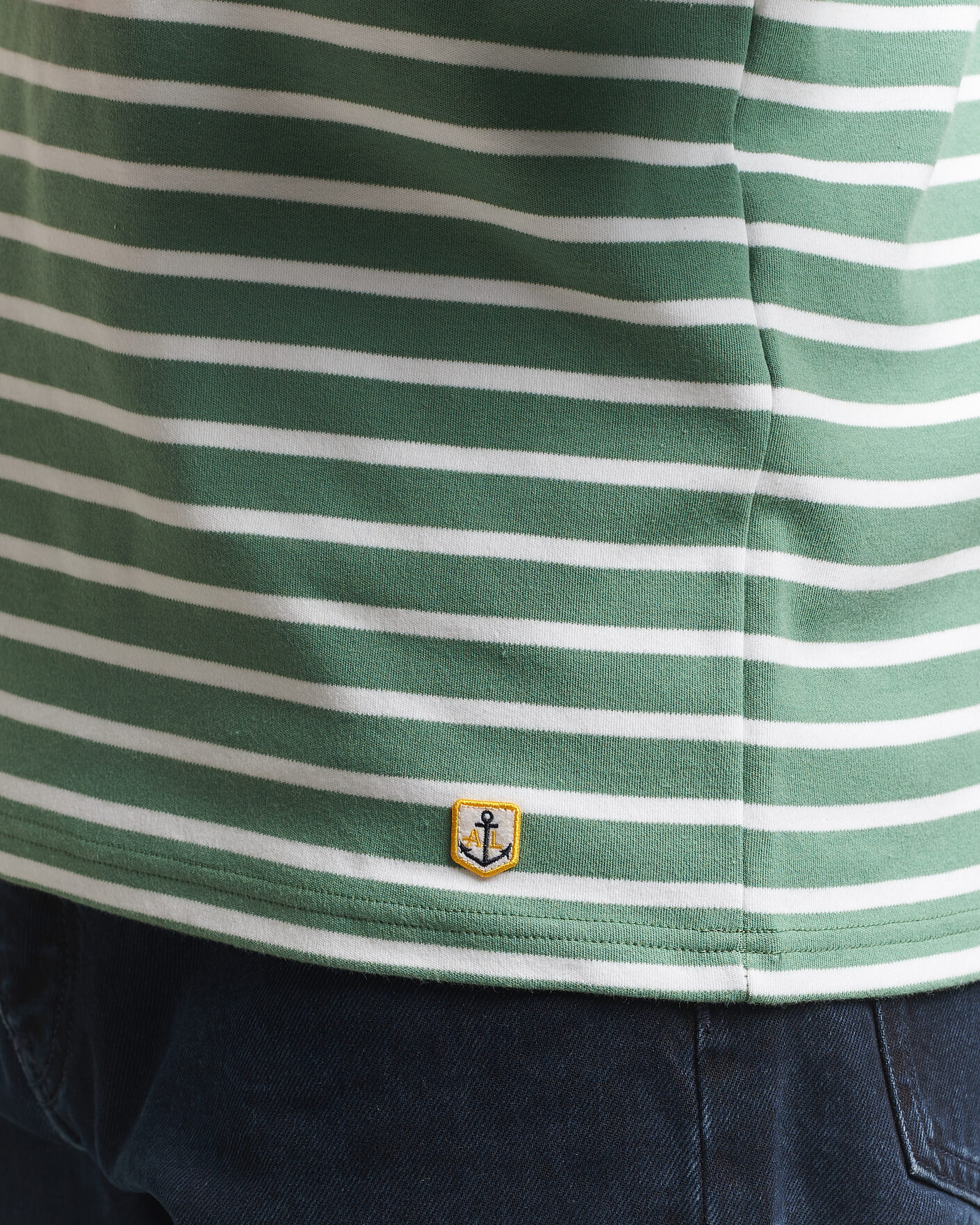 Mies | T-paidat | Armor-lux | Houat Héritage Stripe Long Sleeve T-Shirt Ivy/Blanc