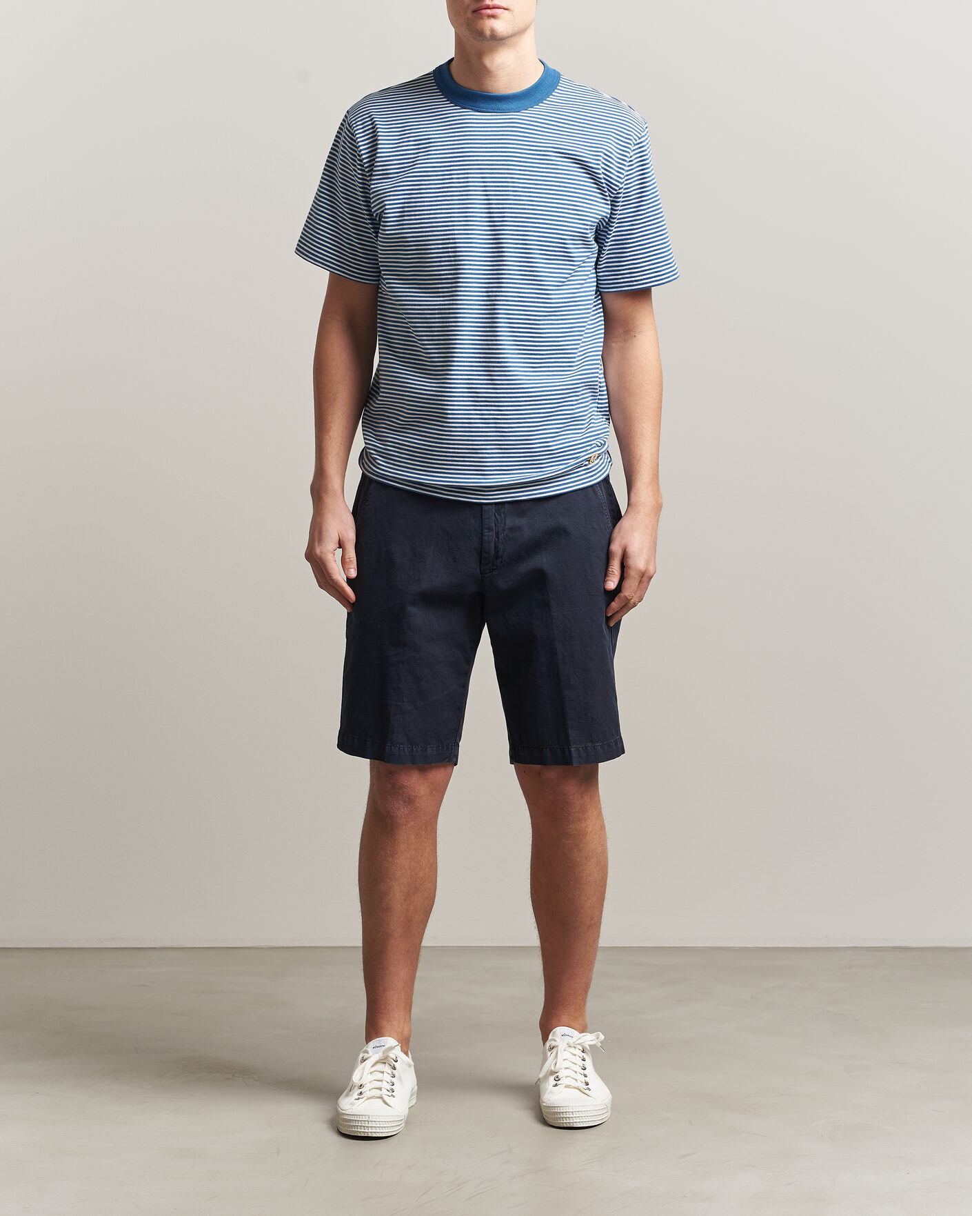 Mies | T-paidat | Armor-lux | Callac Héritage Stripe T-Shirt Dark Blue/Blanc