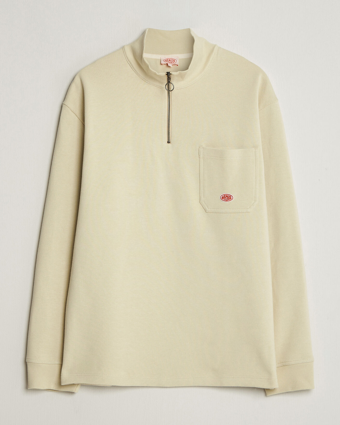 Mies | Puserot | Armor-lux | Camionneur Cotton Half Zip Sweater Gravel