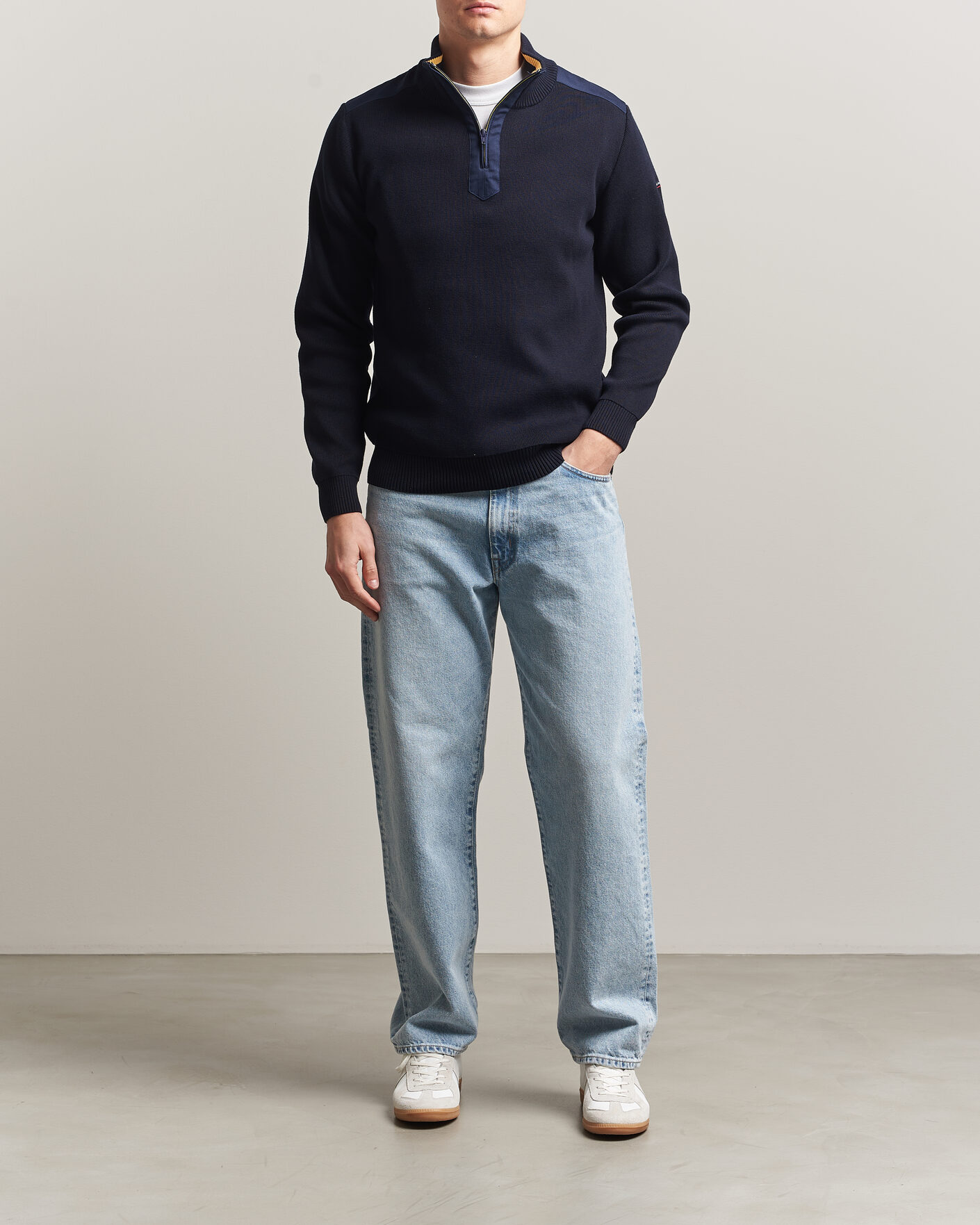 Mies | Puserot | Armor-lux | Workwear Half Zip Marine Deep