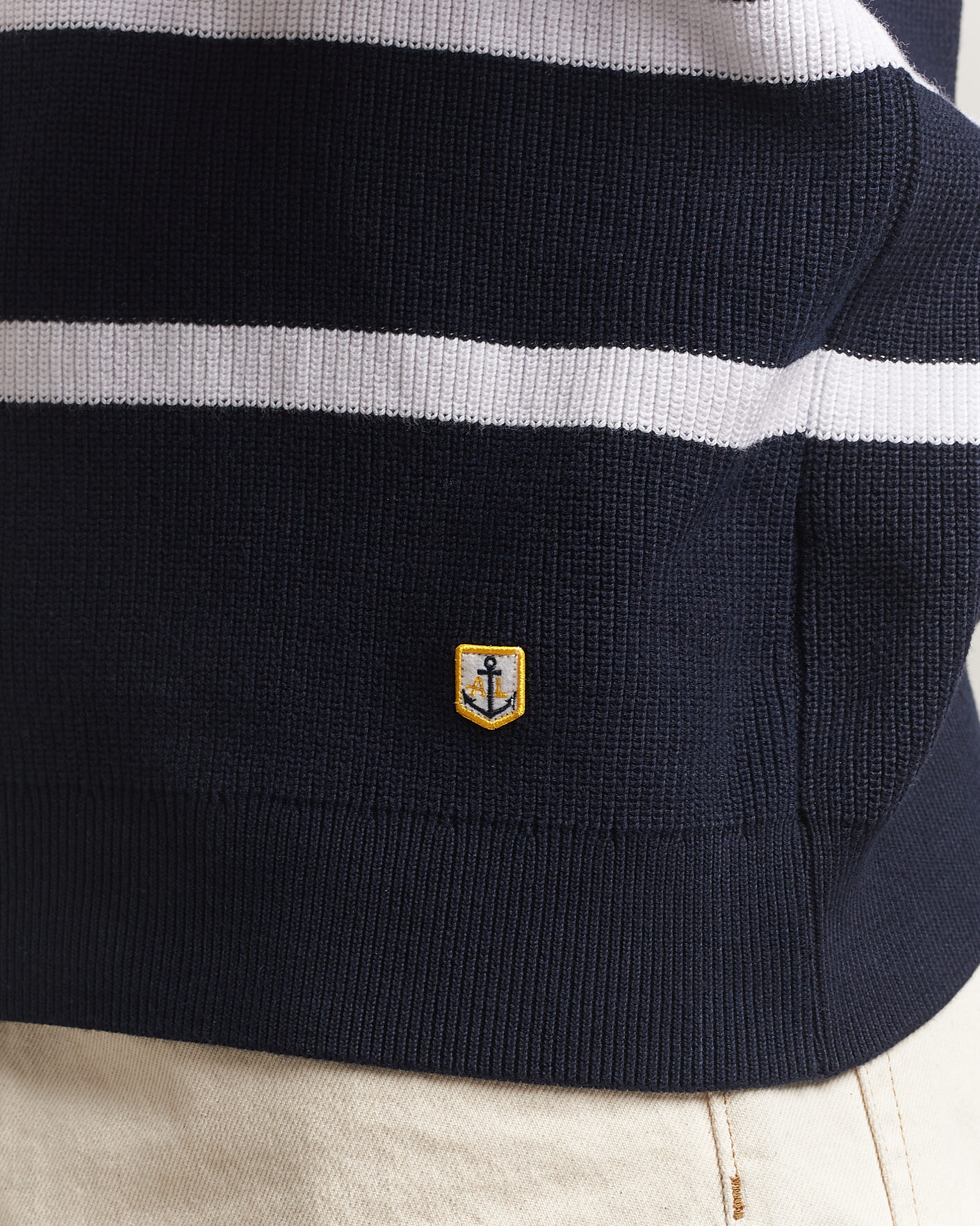 Mies | Puserot | Armor-lux | Heritage Knitted Polo Marine/Blanc