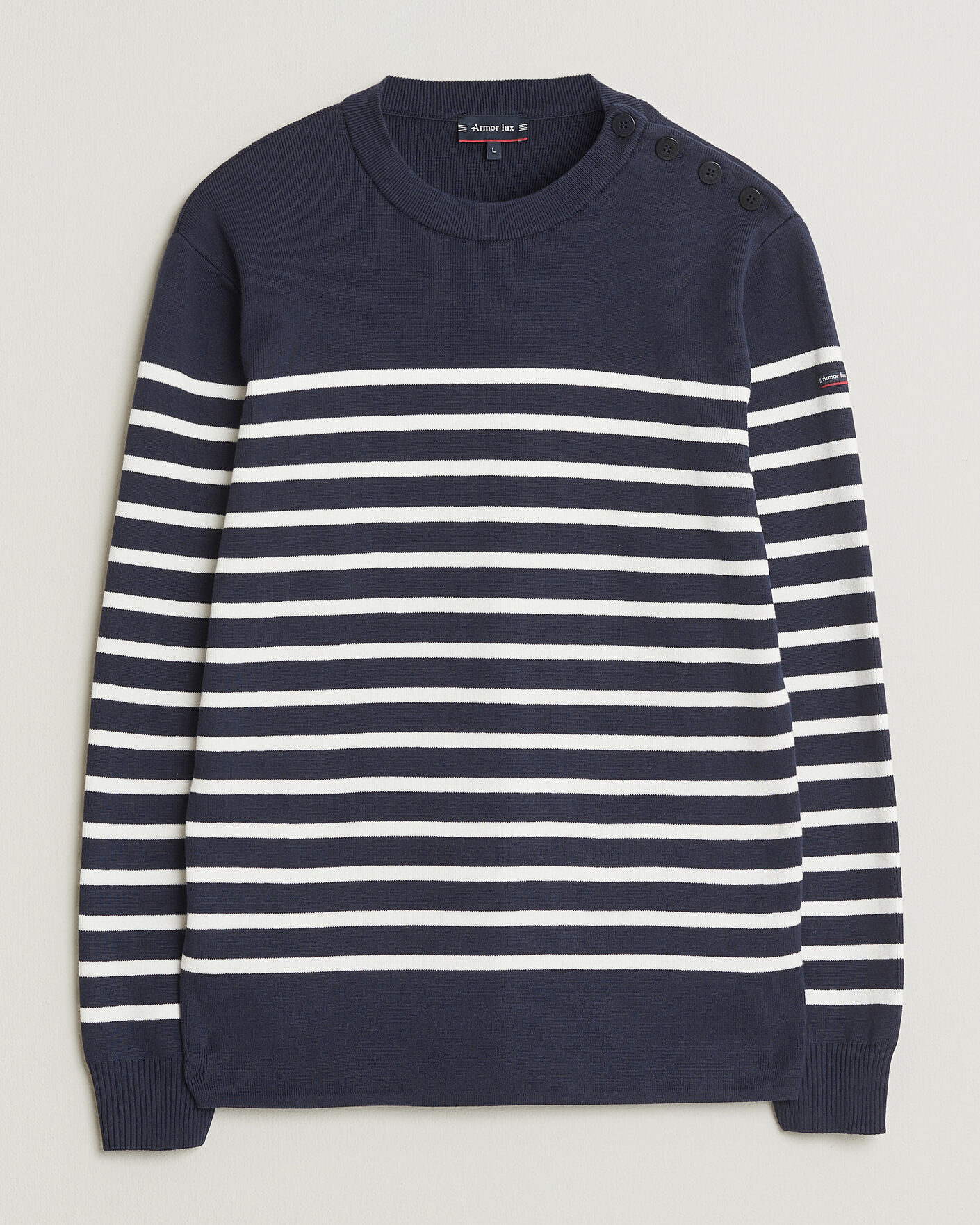 Mies | Puserot | Armor-lux | Groix Striped Sweater Navy/Nature