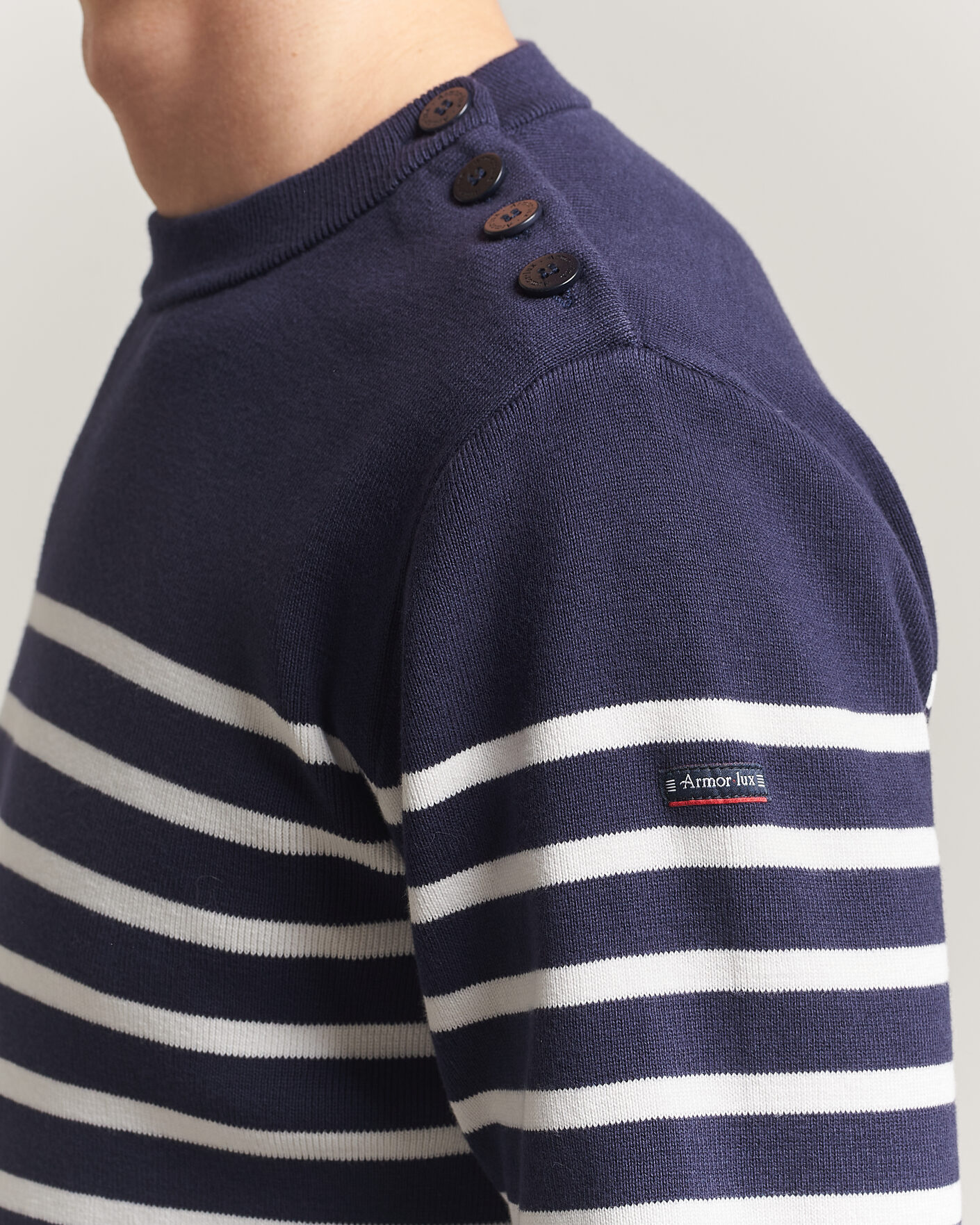 Mies | Puserot | Armor-lux | Groix Striped Sweater Navy/Nature