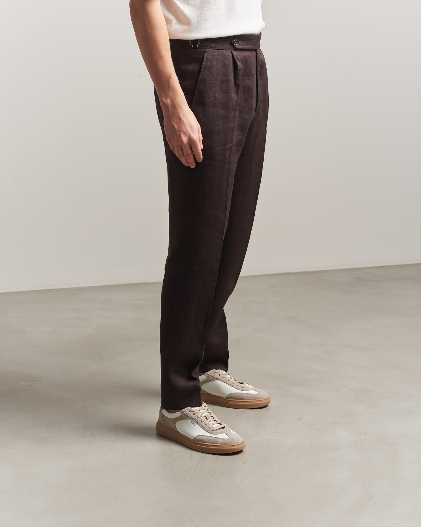 Mies | Tennarit | BOSS BLACK | Kieran Suede/Nylon Sneaker Medium Beige