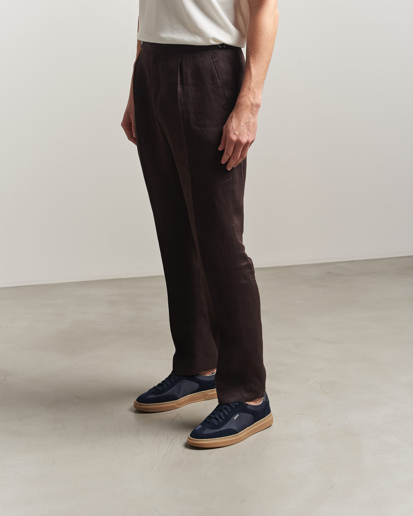 Mies | Tennarit | BOSS BLACK | Kieran Suede/Nylon Sneaker Dark Blue