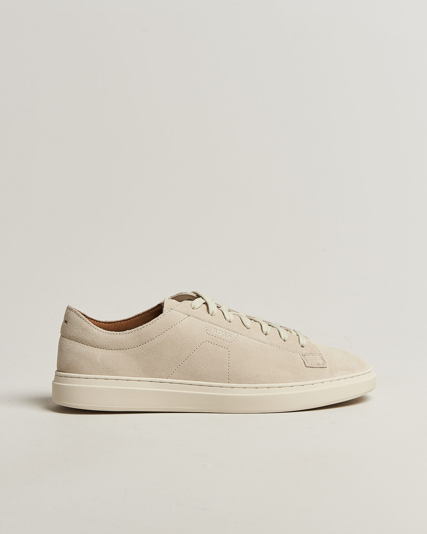 Mies | Tennarit | BOSS BLACK | Kieran Suede Sneaker Open White