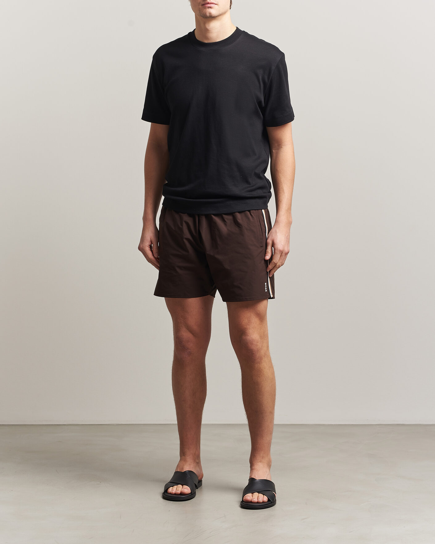 Mies | Uimahousut | BOSS BLACK | Iconic Swimshorts Dark Brown