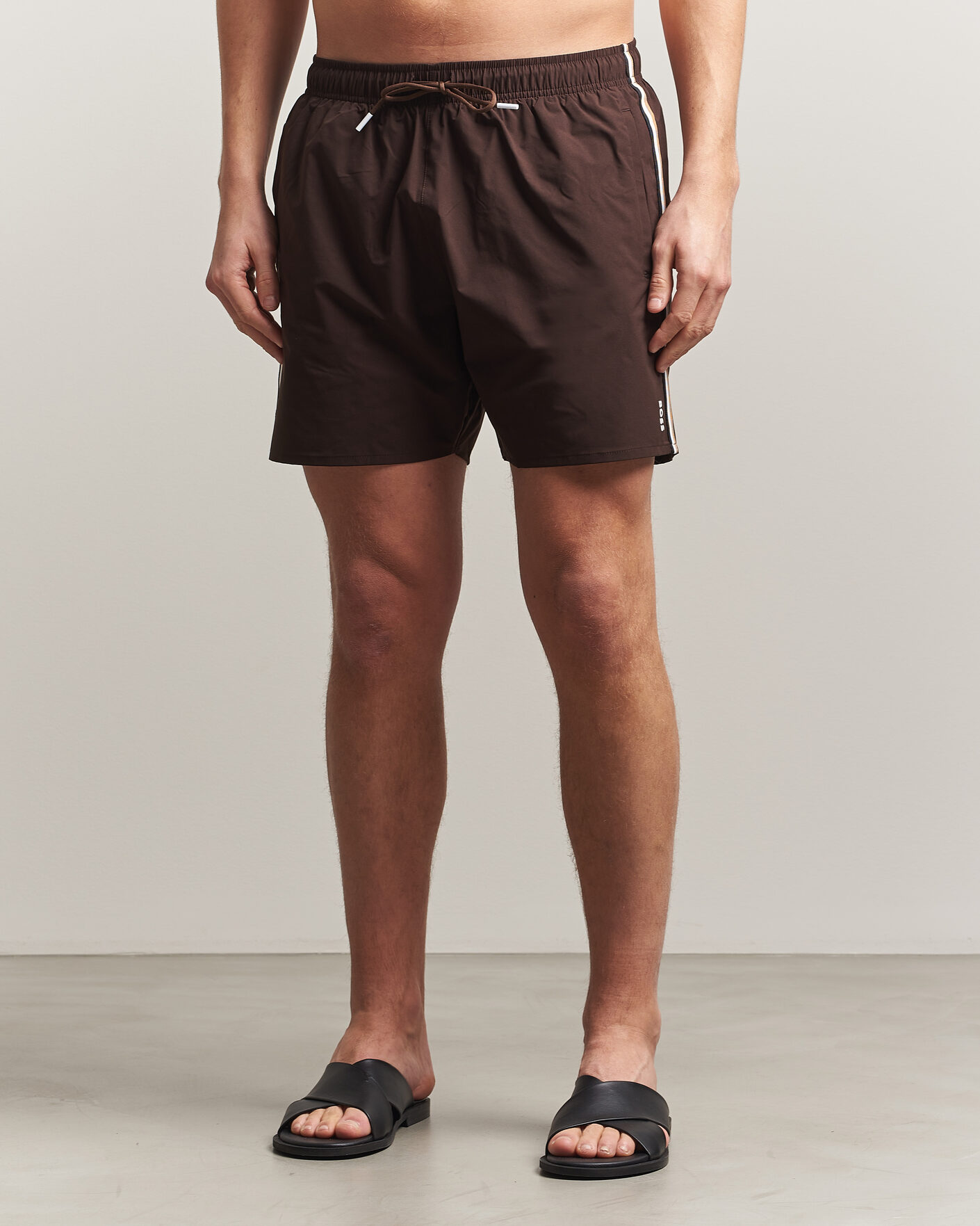 Mies | Uimahousut | BOSS BLACK | Iconic Swimshorts Dark Brown