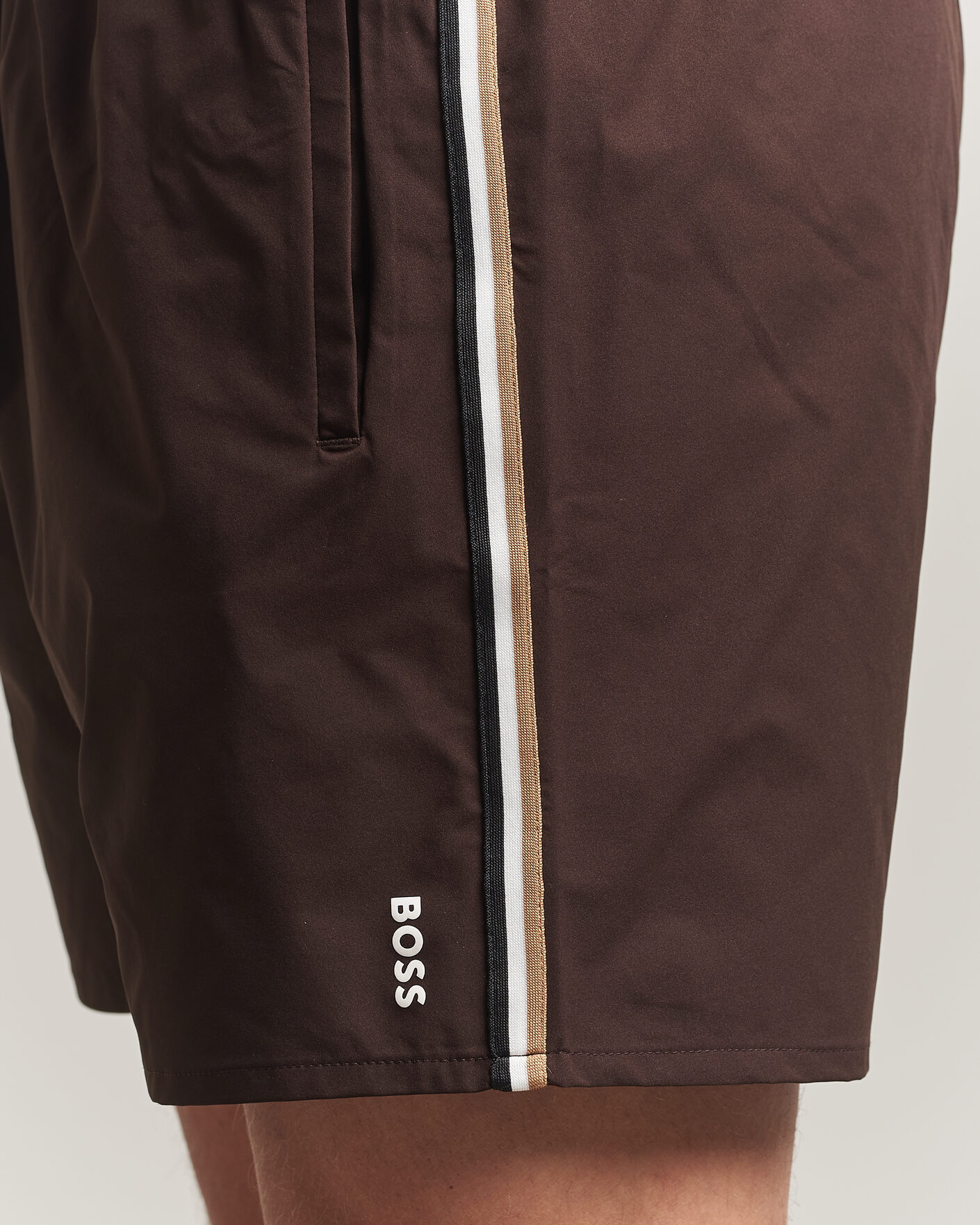 Mies | Uimahousut | BOSS BLACK | Iconic Swimshorts Dark Brown