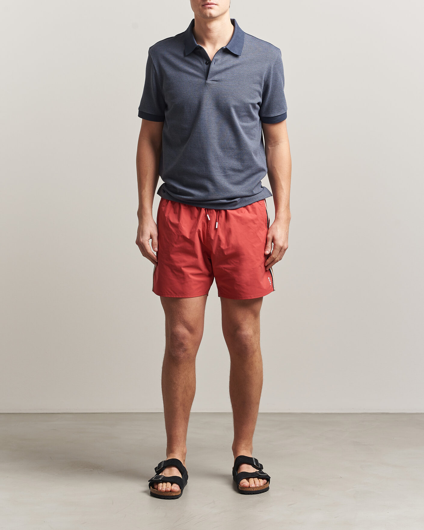 Mies | Uimahousut | BOSS BLACK | Iconic Swimshorts Dark Red