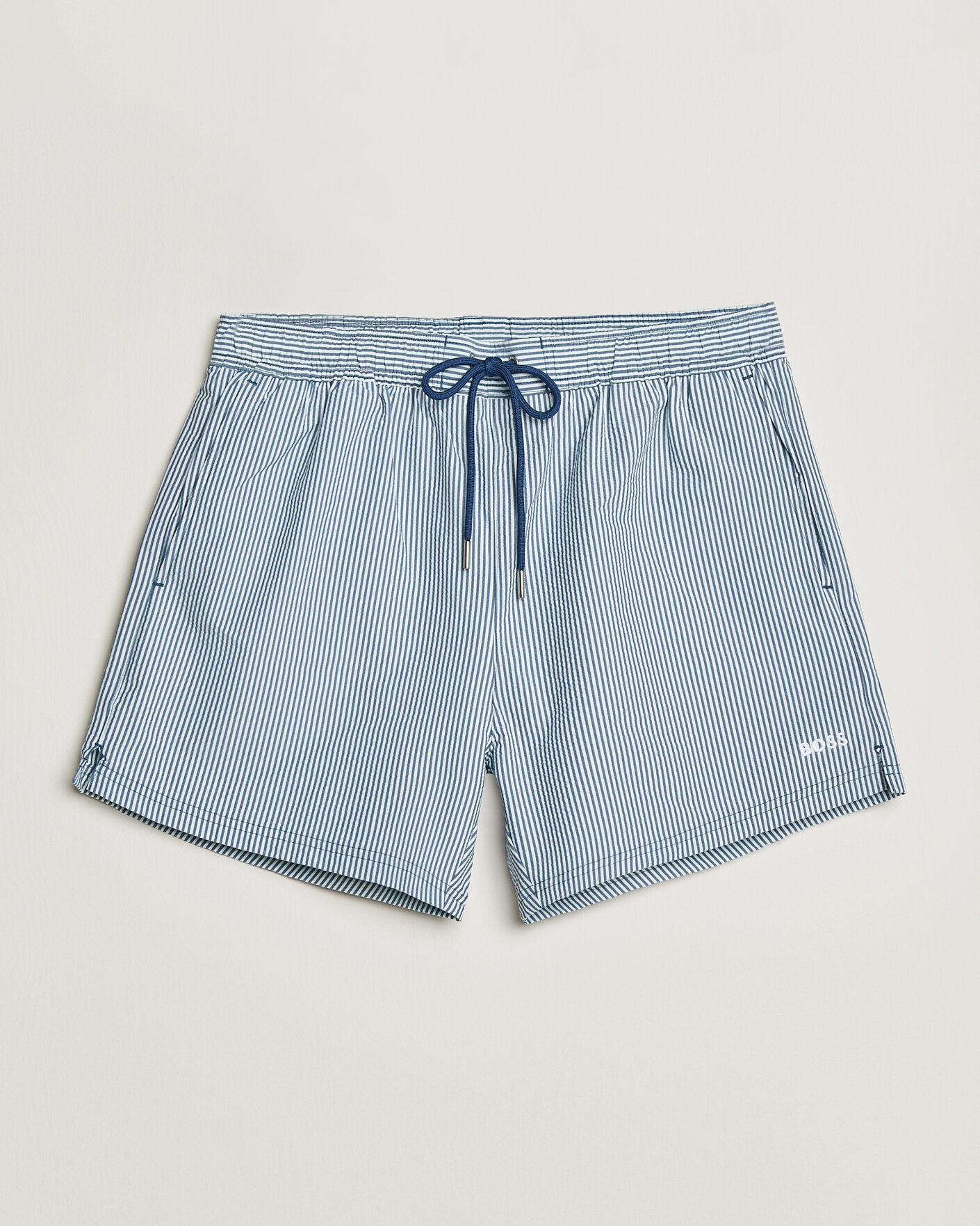 Mies | Uimahousut | BOSS BLACK | Velvetfish Seersucker Swimshorts Open Blue