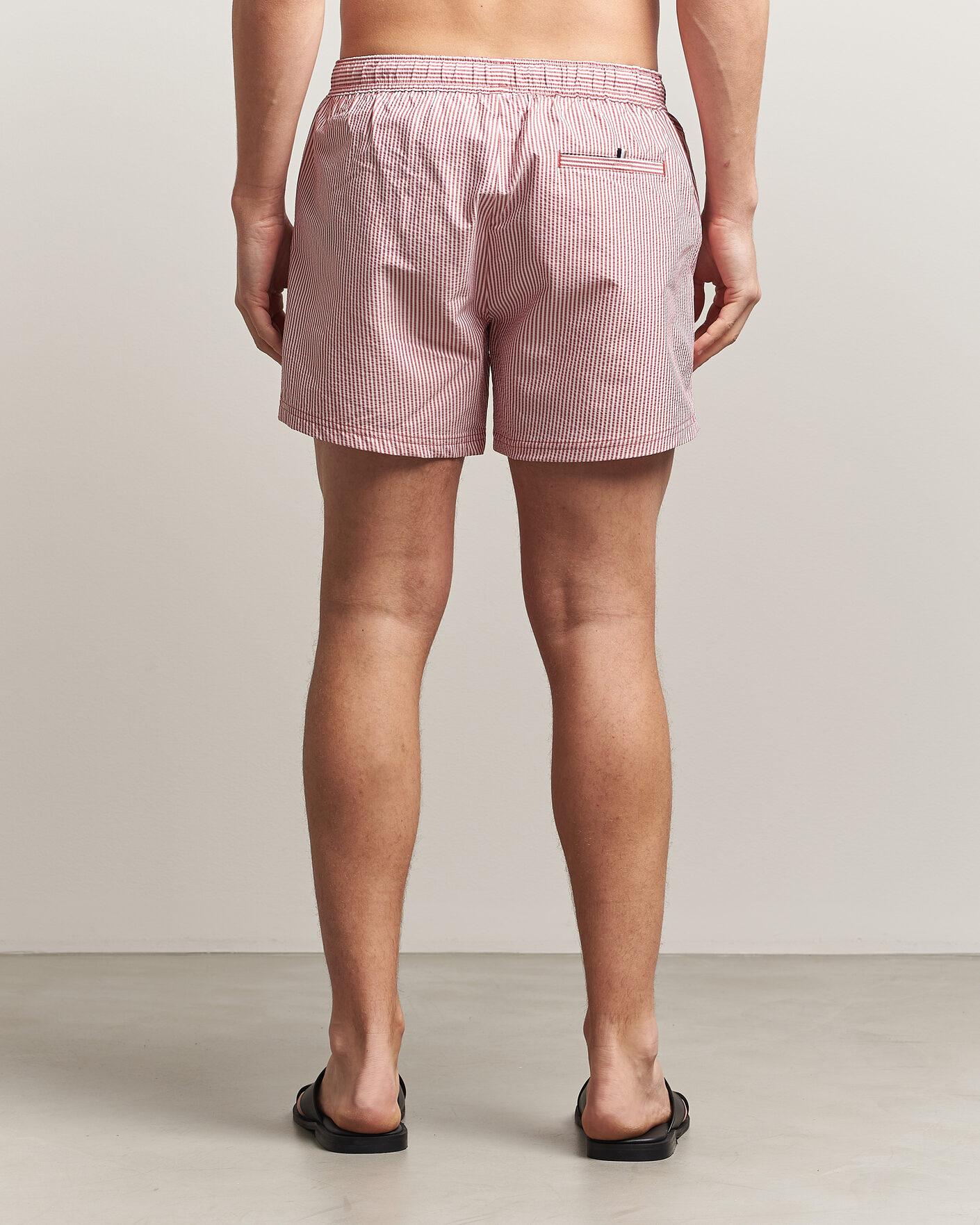 Mies | Uimahousut | BOSS BLACK | Velvetfish Seersucker Swimshorts Dark Red