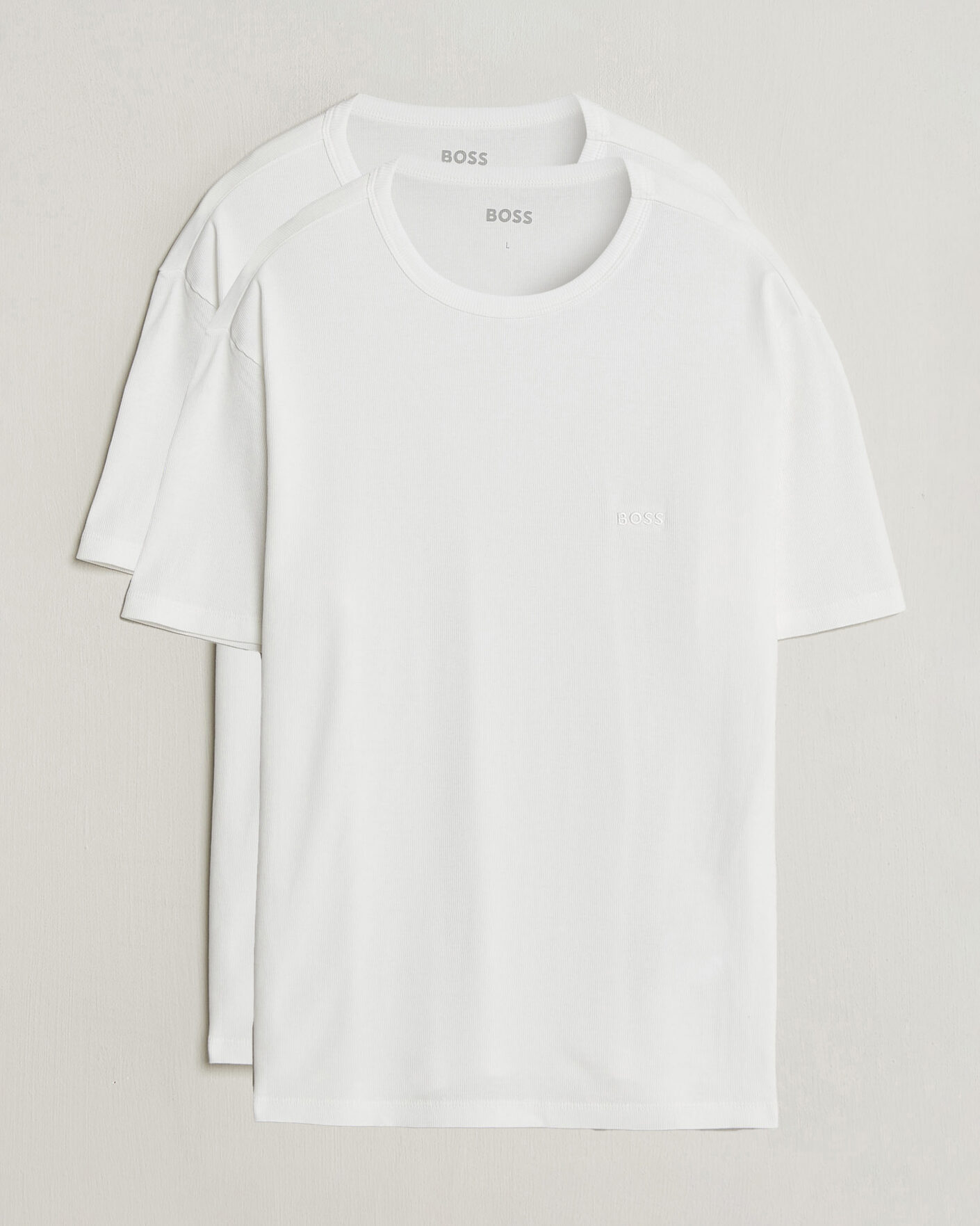 Mies | T-paidat | BOSS BLACK | 2-Pack Ribbed T-Shirt White
