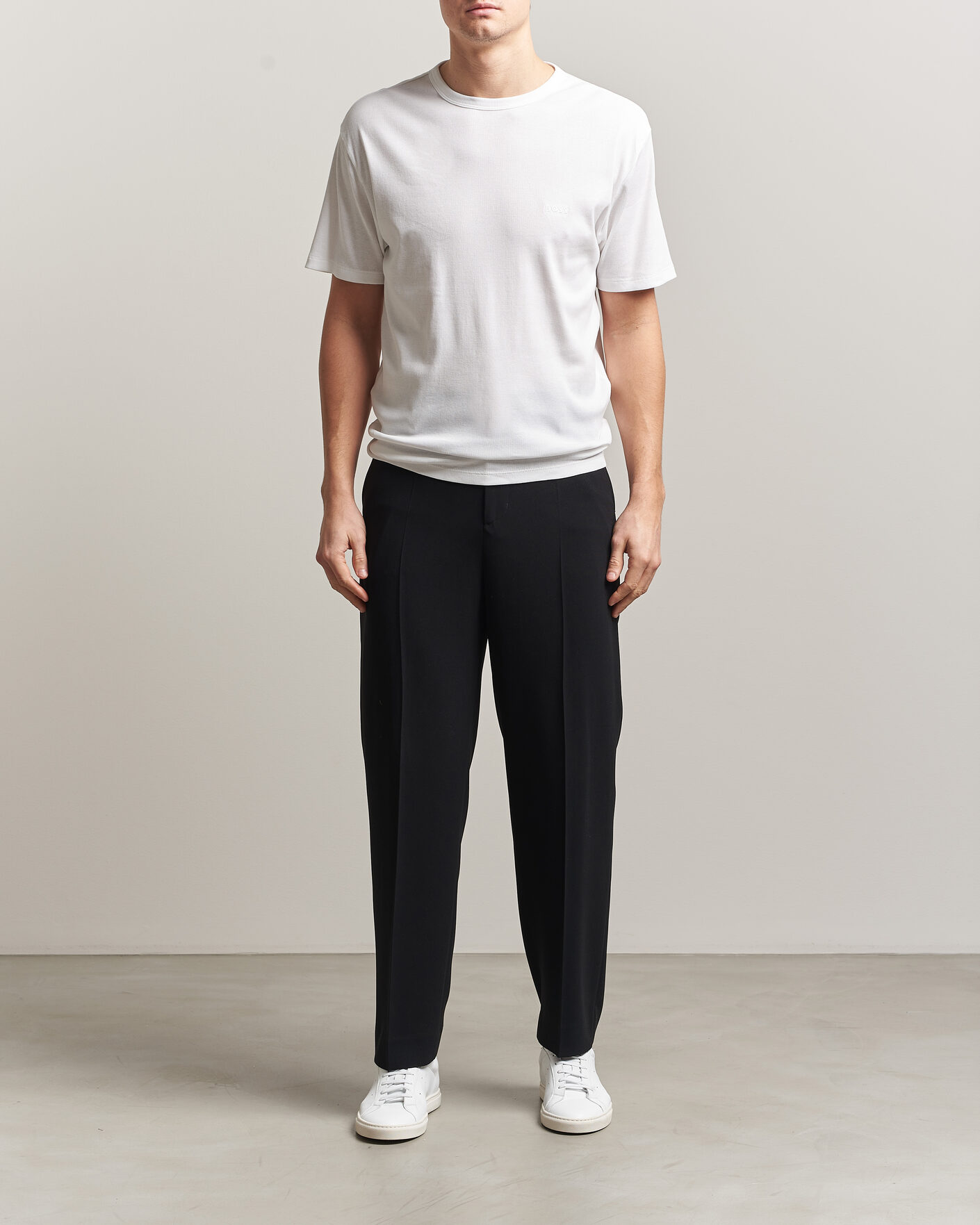 Mies | T-paidat | BOSS BLACK | 2-Pack Ribbed T-Shirt White