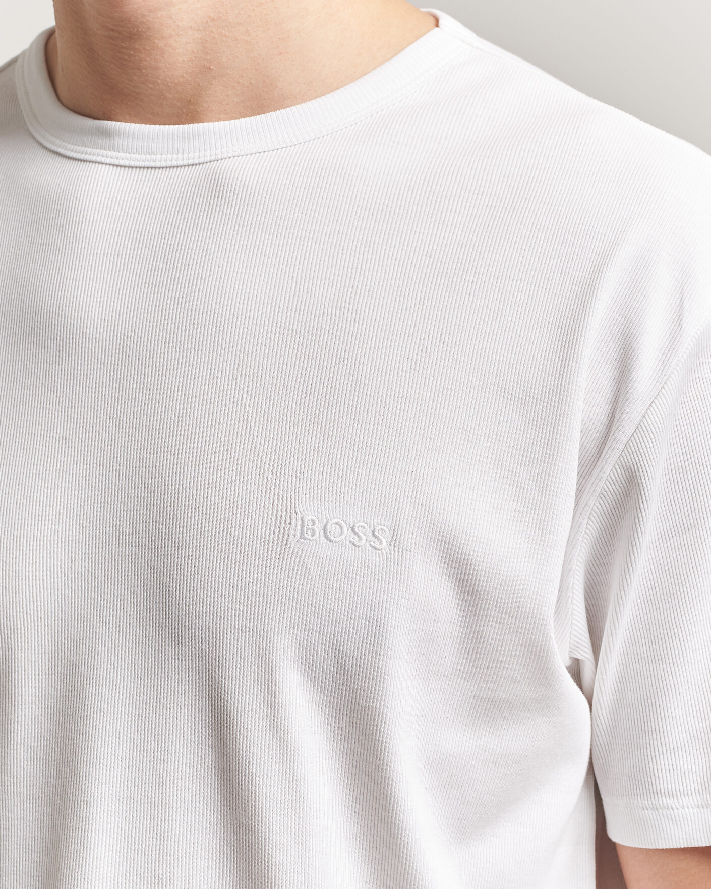 Mies | T-paidat | BOSS BLACK | 2-Pack Ribbed T-Shirt White