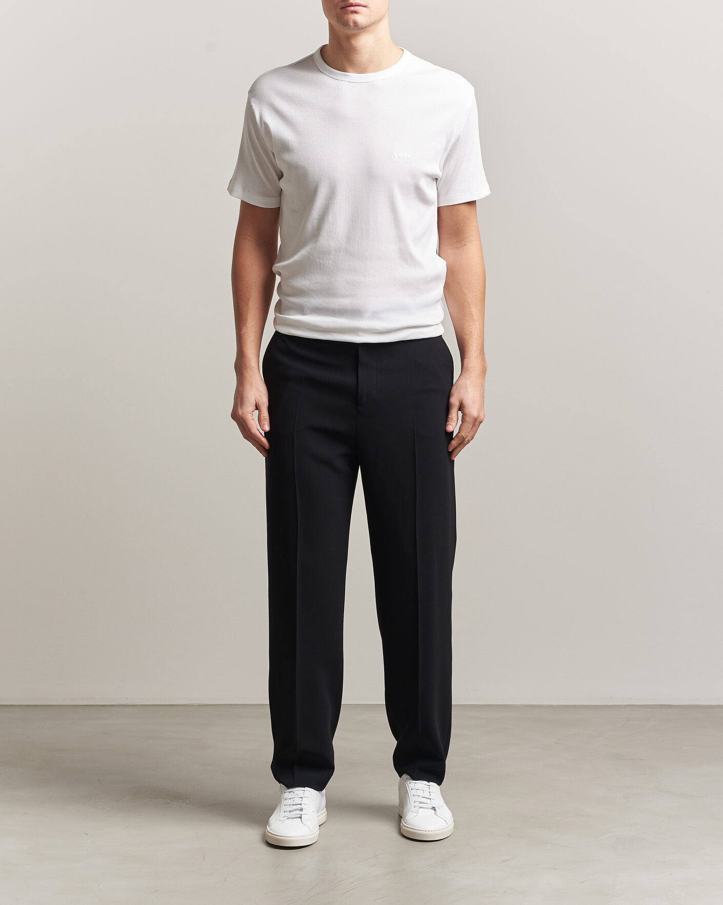 Mies | T-paidat | BOSS BLACK | 2-Pack Ribbed T-Shirt White/Black