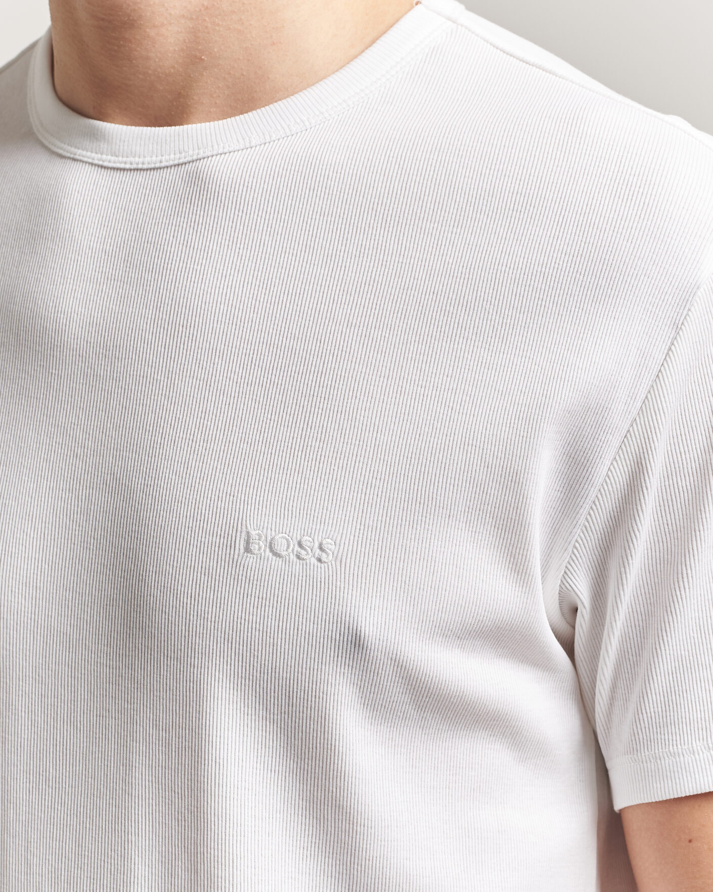Mies | T-paidat | BOSS BLACK | 2-Pack Ribbed T-Shirt White/Black
