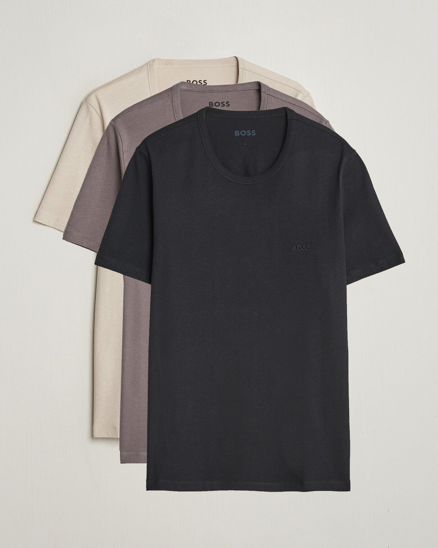 Mies | T-paidat | BOSS BLACK | 3-Pack Crew Neck T-Shirt Grey/Beige/Black