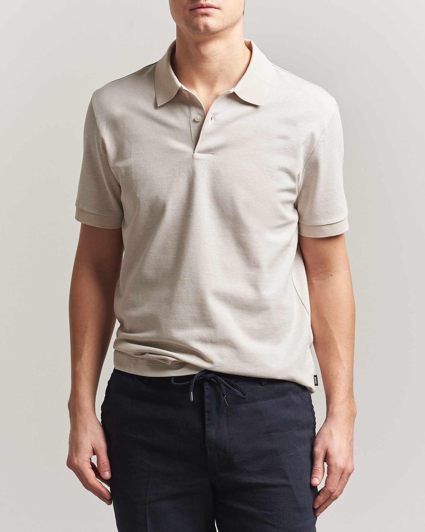 Mies | Pikeet | BOSS BLACK | Parlay Jersey Polo Open Beige