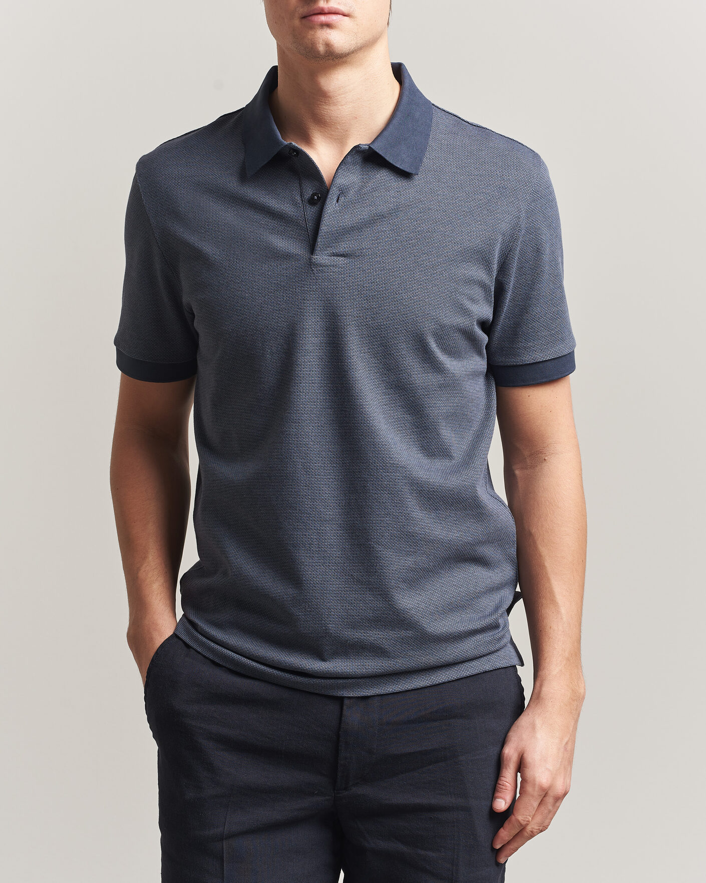 Mies | Pikeet | BOSS BLACK | Parlay Jersey Polo Dark Blue