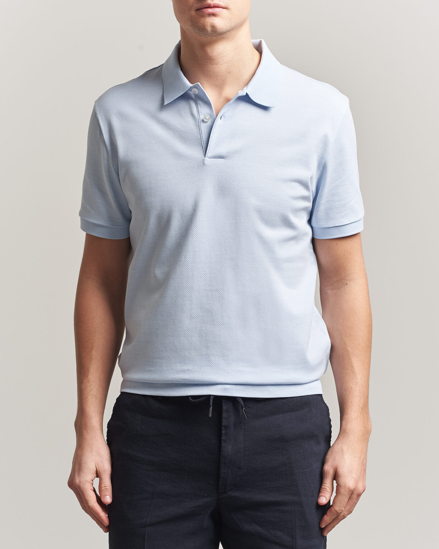 Mies | Pikeet | BOSS BLACK | Parlay Jersey Polo Light Blue