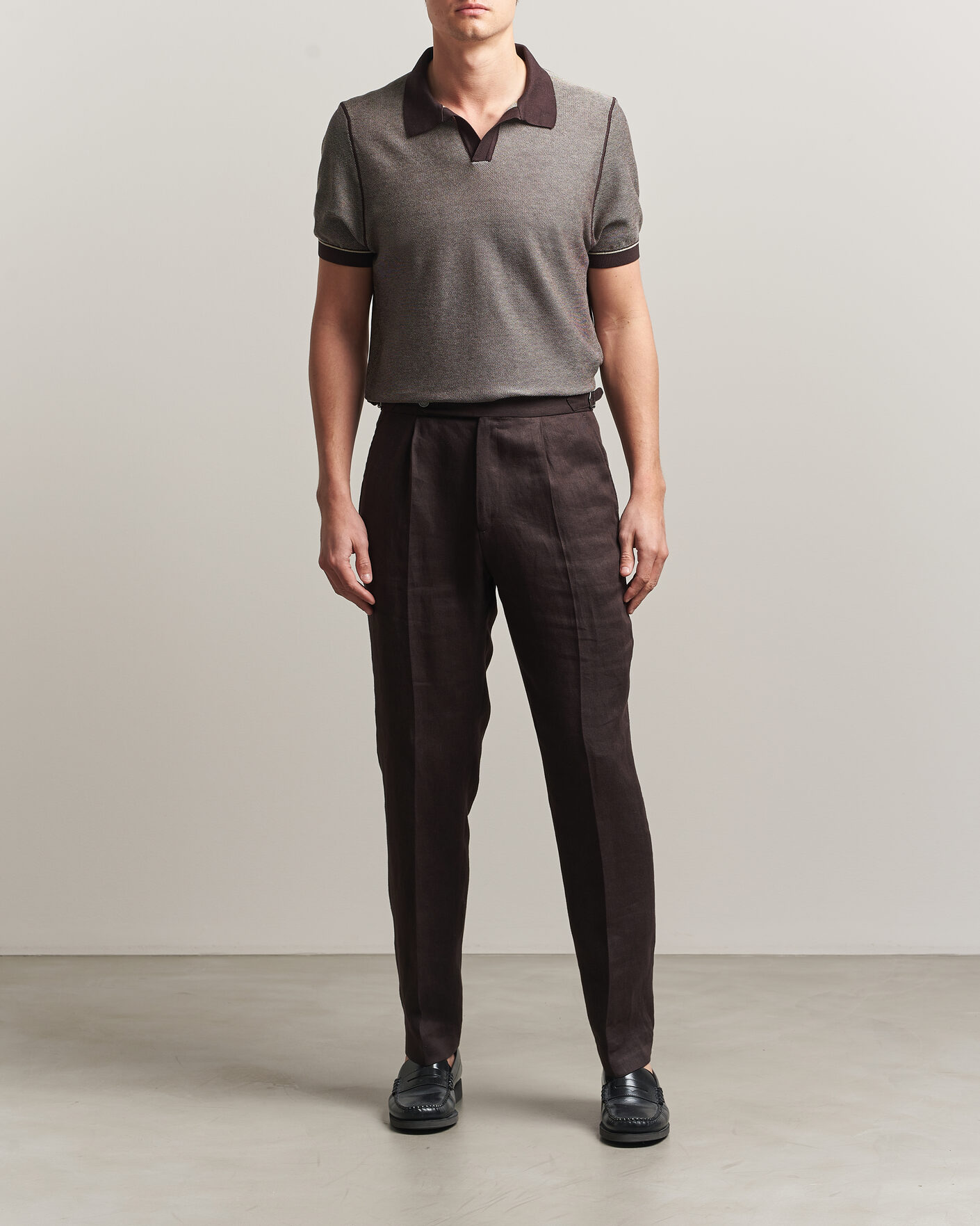 Mies | Pikeet | BOSS BLACK | Narciso Knitted Polo Dark Brown