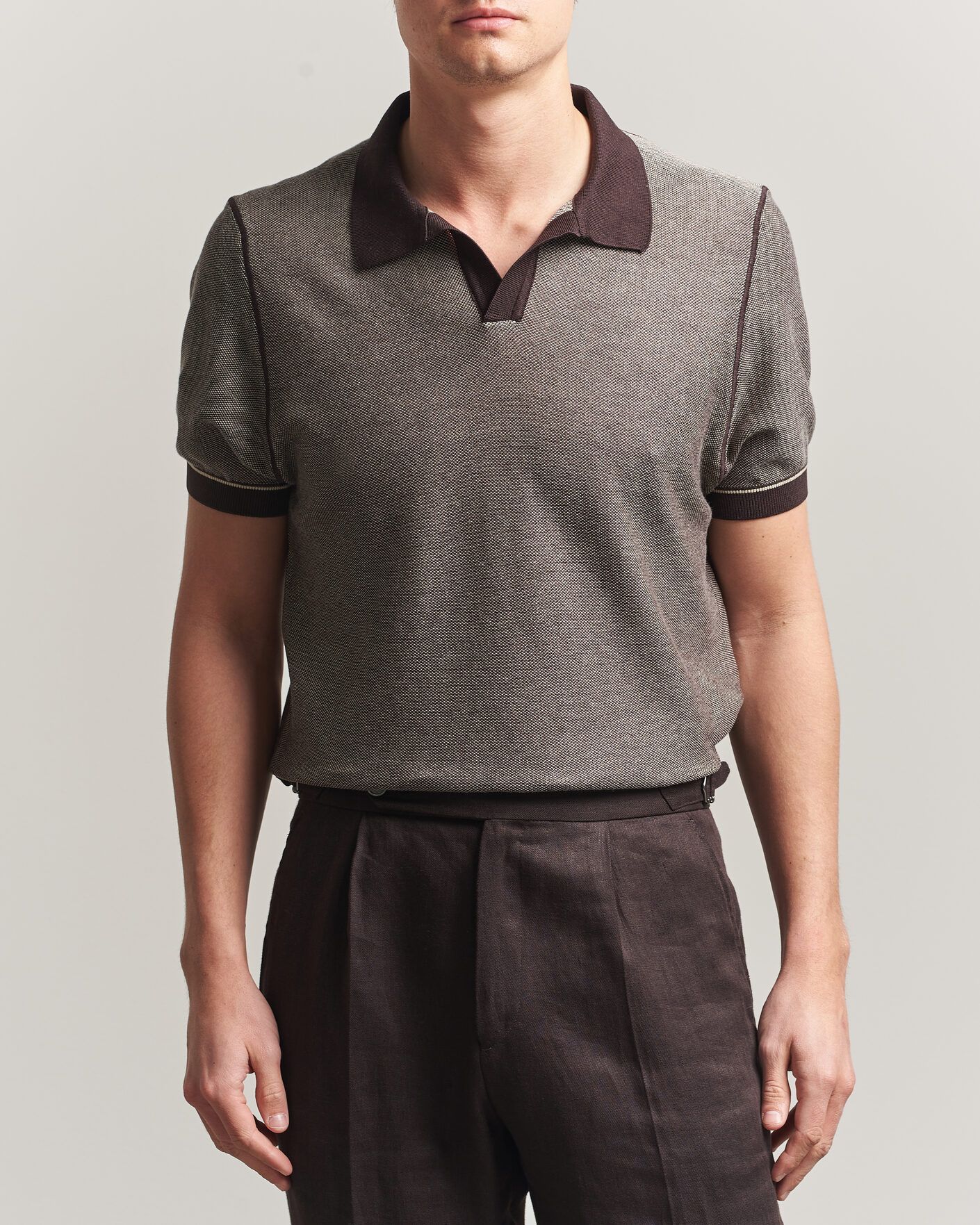 Mies | Pikeet | BOSS BLACK | Narciso Knitted Polo Dark Brown