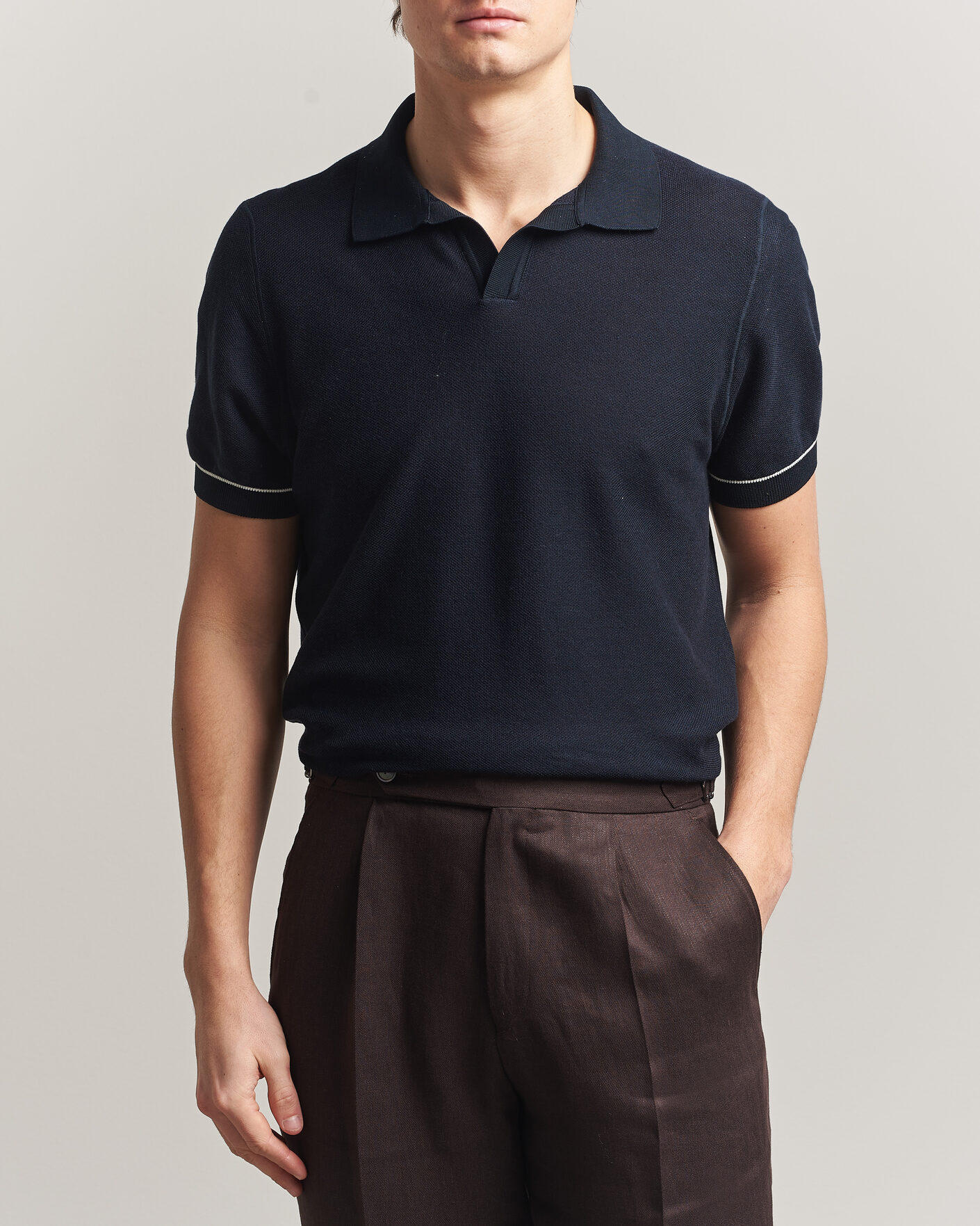 Mies | Pikeet | BOSS BLACK | Narciso Knitted Polo Dark Blue