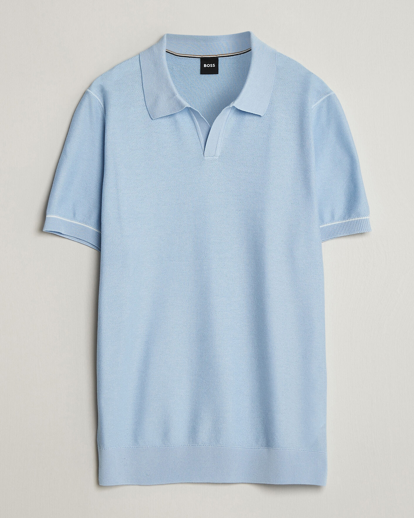 Mies | Pikeet | BOSS BLACK | Narciso Knitted Polo Light Blue