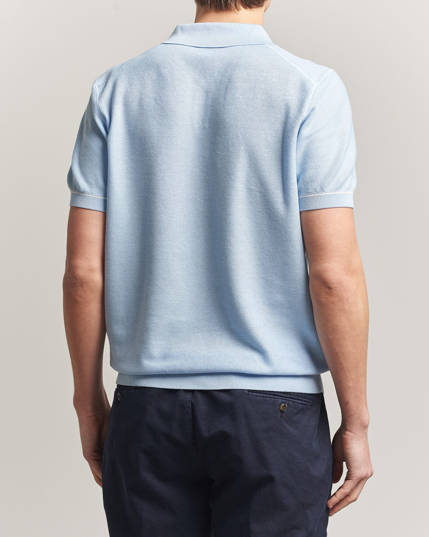 Mies | Pikeet | BOSS BLACK | Narciso Knitted Polo Light Blue