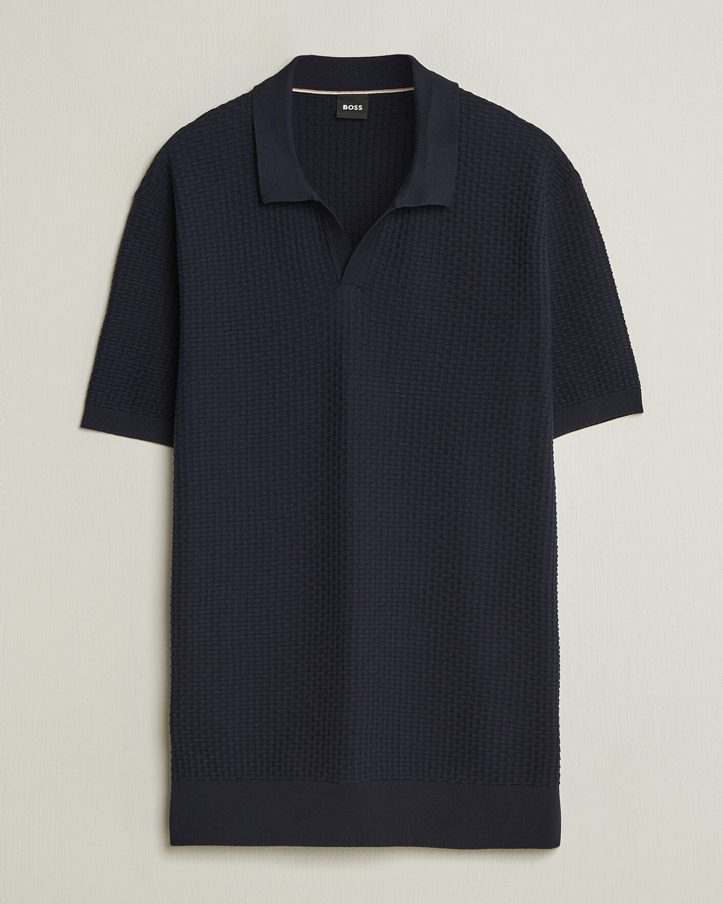Mies | Pikeet | BOSS BLACK | Natalo Structured Knitted Polo Dark Blue