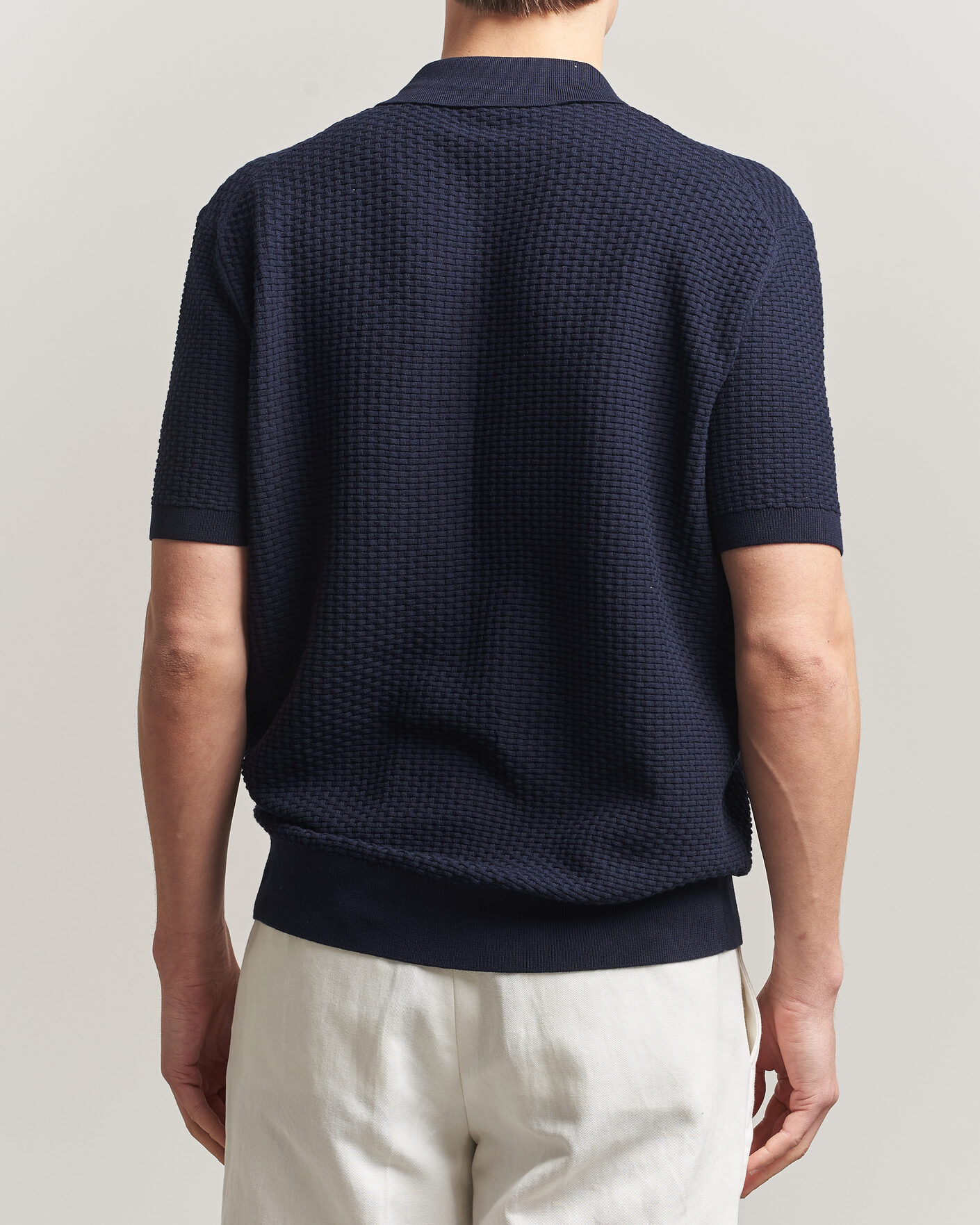 Mies | Pikeet | BOSS BLACK | Natalo Structured Knitted Polo Dark Blue