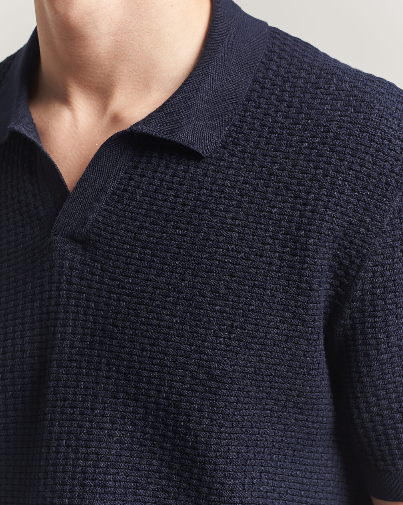 Mies | Pikeet | BOSS BLACK | Natalo Structured Knitted Polo Dark Blue